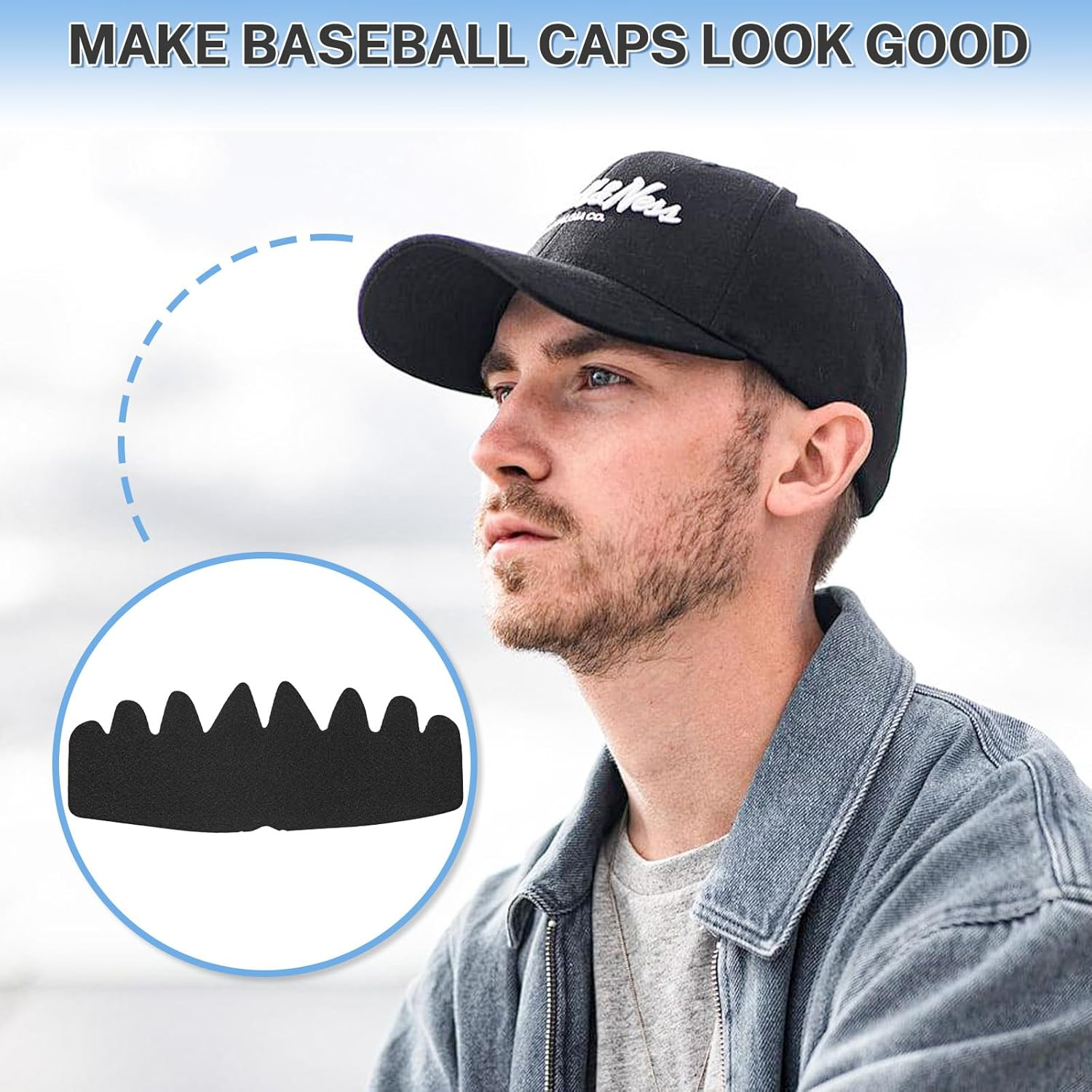 20 Pcs Baseball Cap Inserts, Washable Resuable Felt Hat Sweat Liner, Flexible Soft Hat Shaper Insert Cap Fitter Inserts