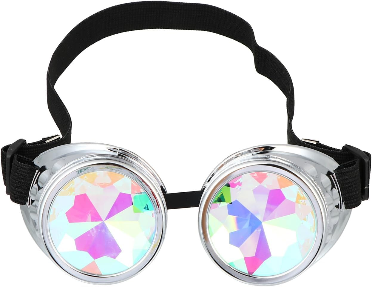 Kaleidoscope Rave Goggles, Rainbow Kaleidoscope Glasses, Steam Punk Goggles, Prism Sunglasses Goggles Coctail Glasses for Carnival Music Festivals Costume Parties image number 1