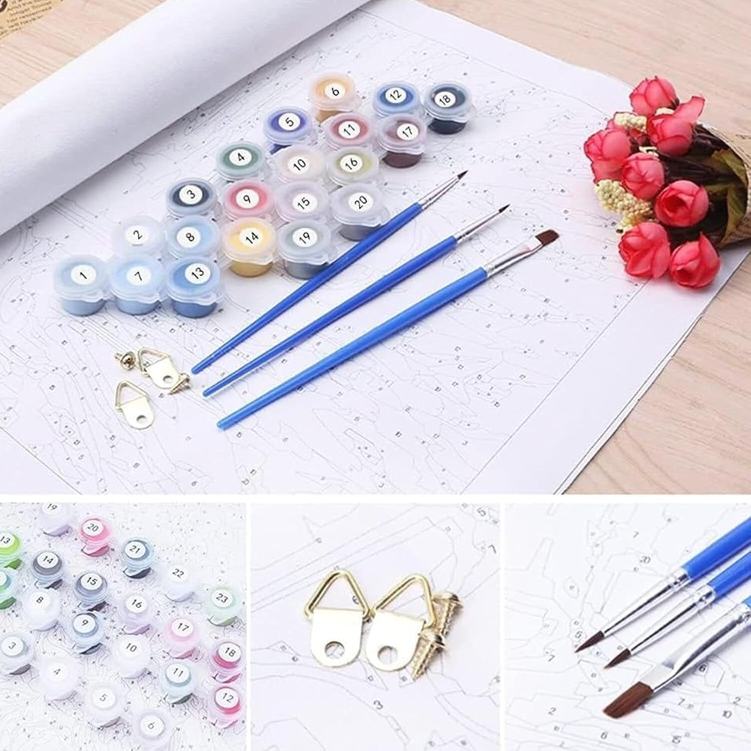 Starry Night Paint by Numbers Kit for Adults Beginners - 16X20 Inch DIY Tree Acrylic Painting on Canvas for Home Wall Decor Gift image number 2