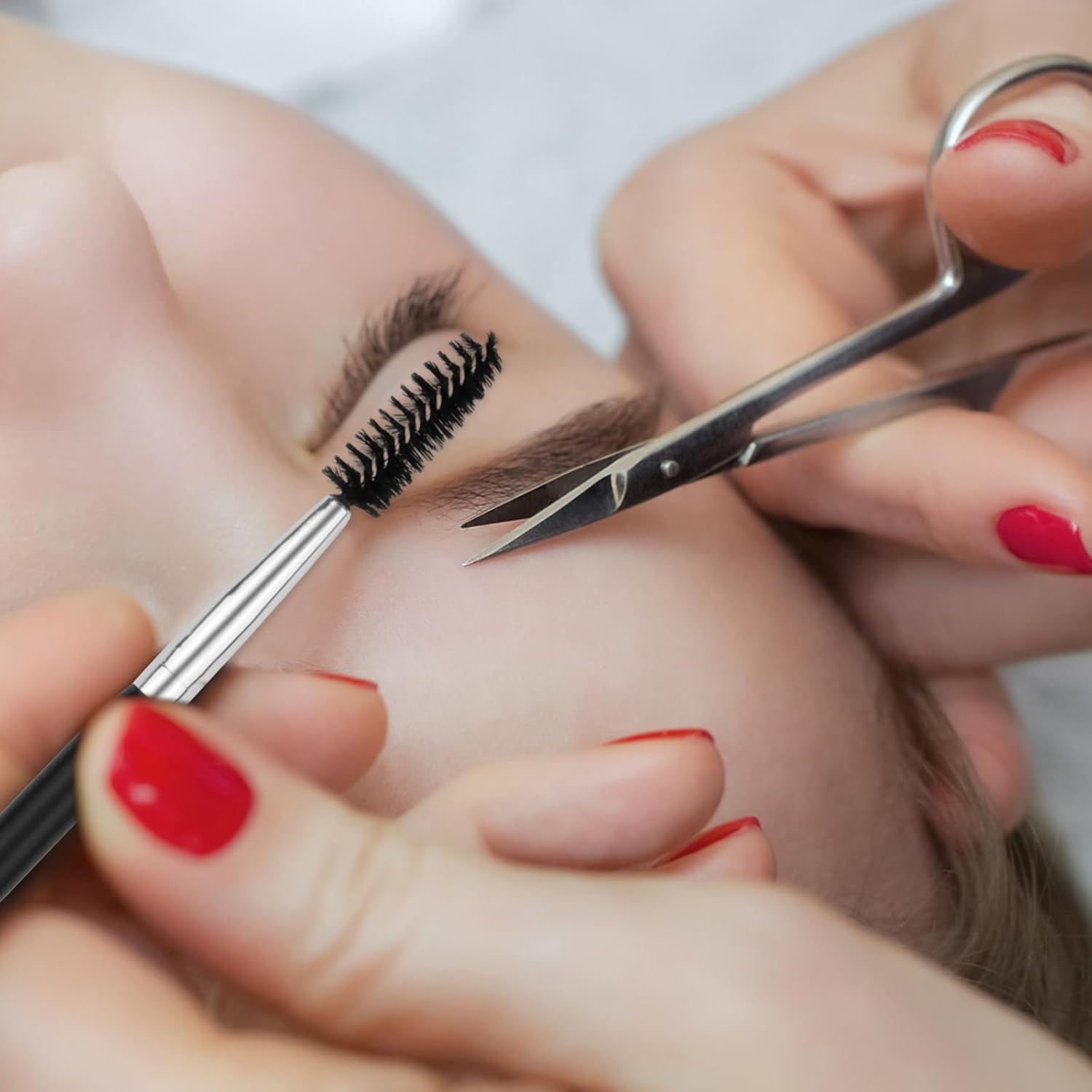 Eyebrow Scissors with Eyebrow Brush, Eyelash Scissors, Eyebrow Trimming Scissors for Women & Eyebrow Shaping Scissors and Brush, Small Facial Scissors for Eyebrows with Sharp Tip image number 4