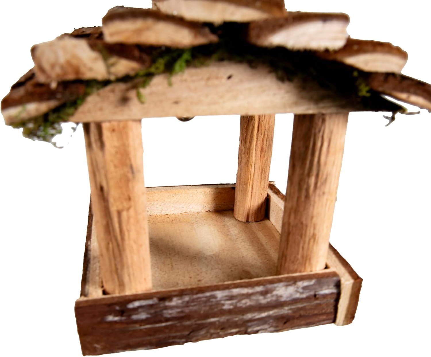 Handmade Wooden Outdoor Balcony Bird Feeder, 7-Inch, Wild Bird, Ranch Patio Yard Tree Hanging image number 4