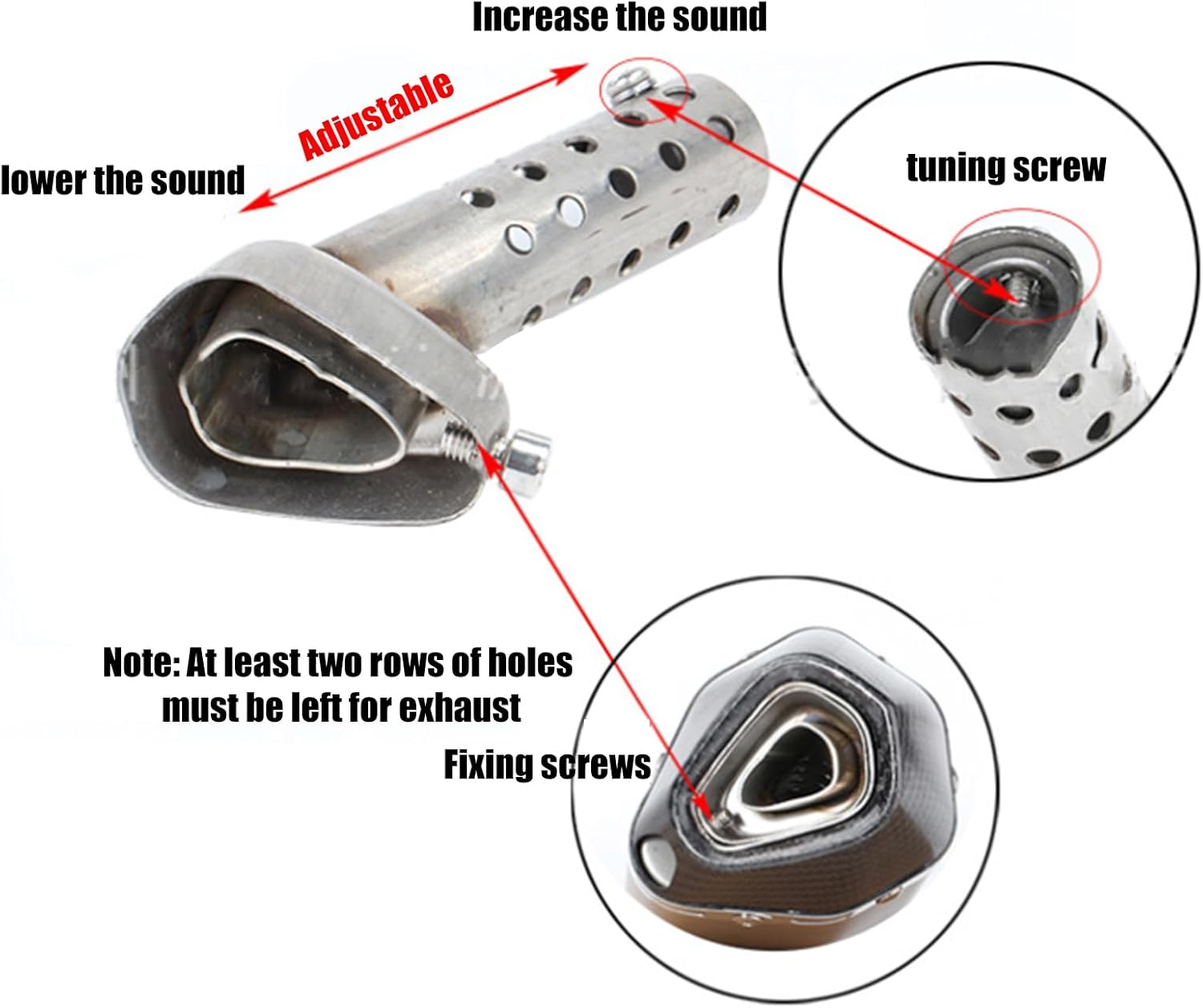 Hexagon Exhaust Muffler - Noise Reduction Motorcycle Muffler Exhaust Muffler,Powersports Silencers & Mufflers Muffler Silencer Pipe for Motorcycle Enthusiasts image number 1