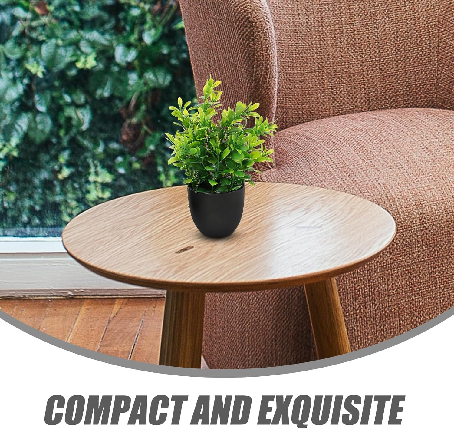 VANZACK 4Pcs Potted Artificial Plastic Plants Mini Faux Plant with Black Pots Faux Succulents Plants Indoor Fake Desk Plant for Home and Office Desktop Decor image number 6