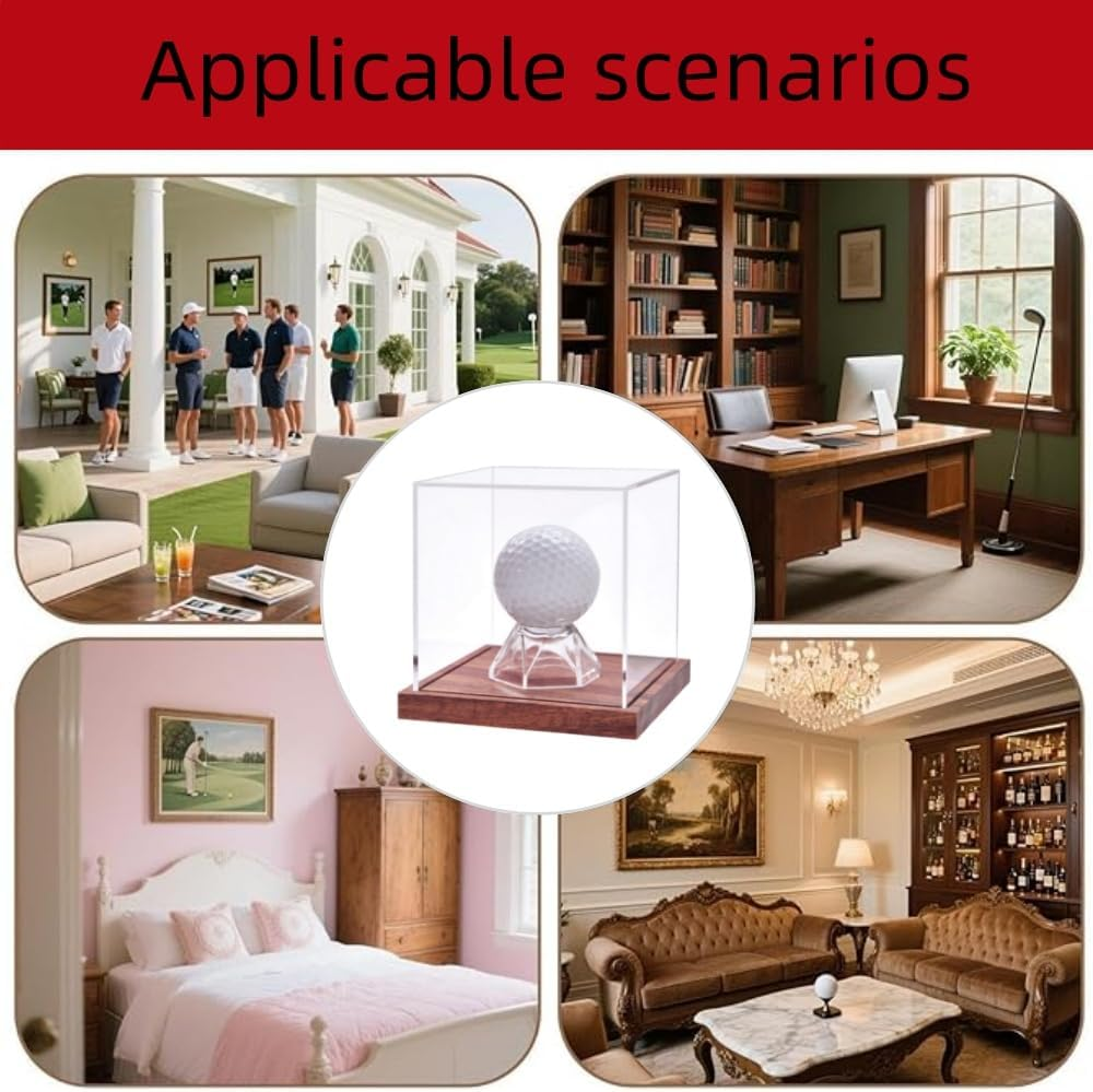 Golf Ball Display Holder,Transparent Golf Ball Organizer Holder | Dustproof Sports Accessories, Square Baseball Storage Case for Study Room Bedroom image number 1