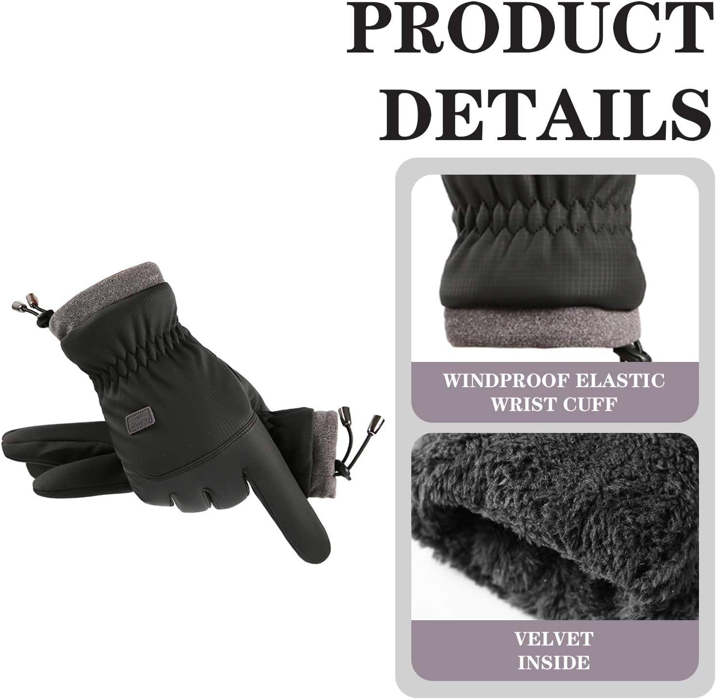 Winter Thermal Gloves for Men and Women, Waterproof Windproof Touchscreen Ski Gloves with Anti-Slip Grip for Running, Cycling, Hiking, Snow Shoveling and Cold Weather Activities image number 1