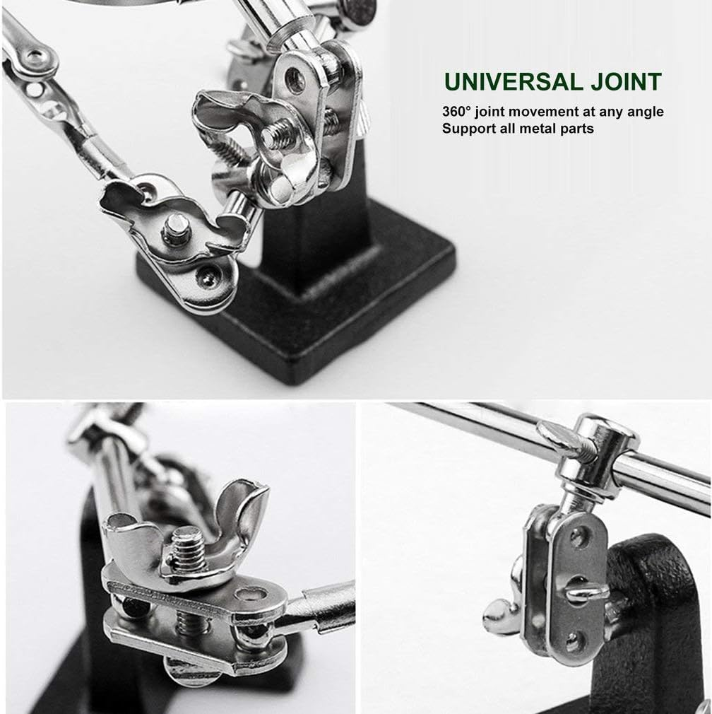 Helping Hands Magnifier Stand with Dual Alligator Clips Adjustable &ndash; FEITA 5X Magnifying Glass Perfect for Soldering, Crafting, Hobby, Micro Objects image number 5