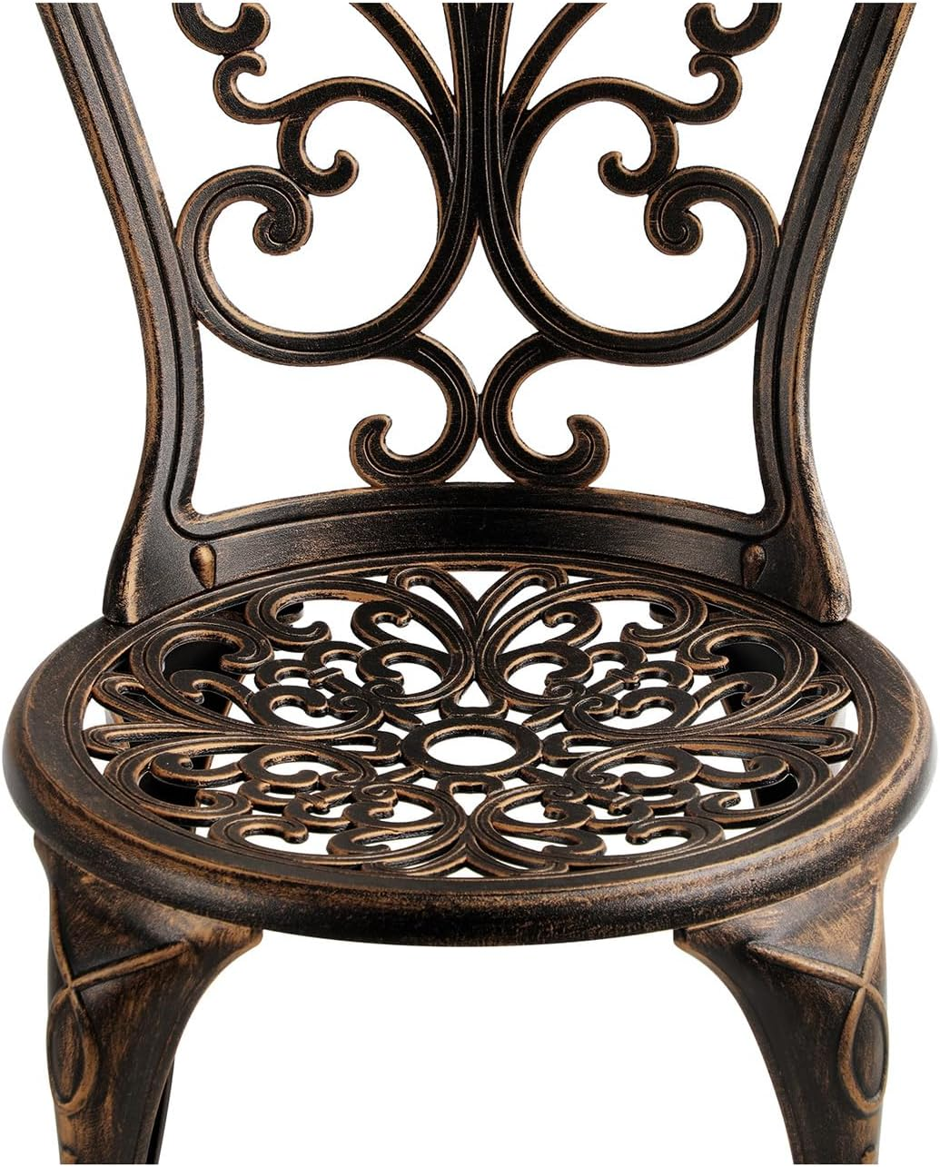 Livsip Outdoor Table and Chairs Furniture 3Pcs Aluminium Patio Dining Set-Bronze - Crown-Bz image number 2