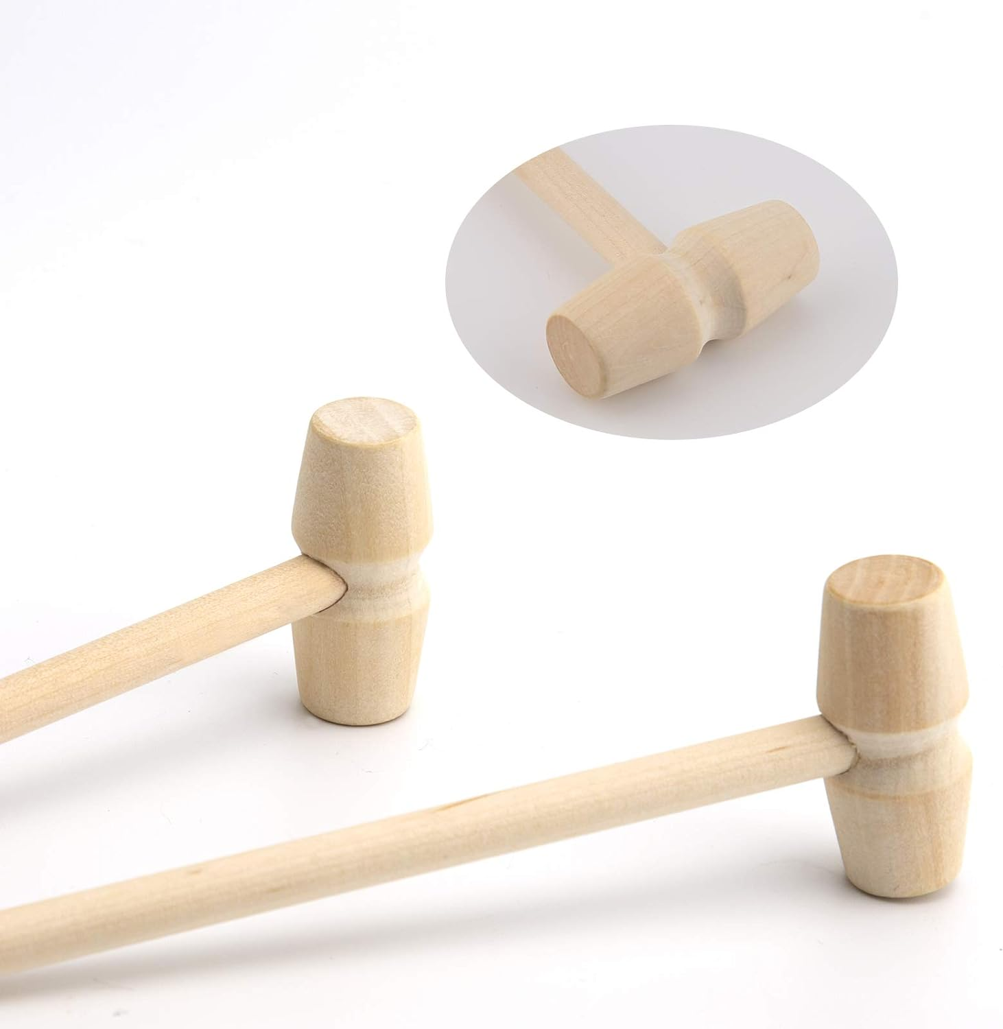 TOYMIS 10Pcs Wooden Crab Mallets Seafood Shellfish Hammers Dessert Making Mallet for Cracking Chocolate Seafood Shell, Small Wooden Mallets image number 5