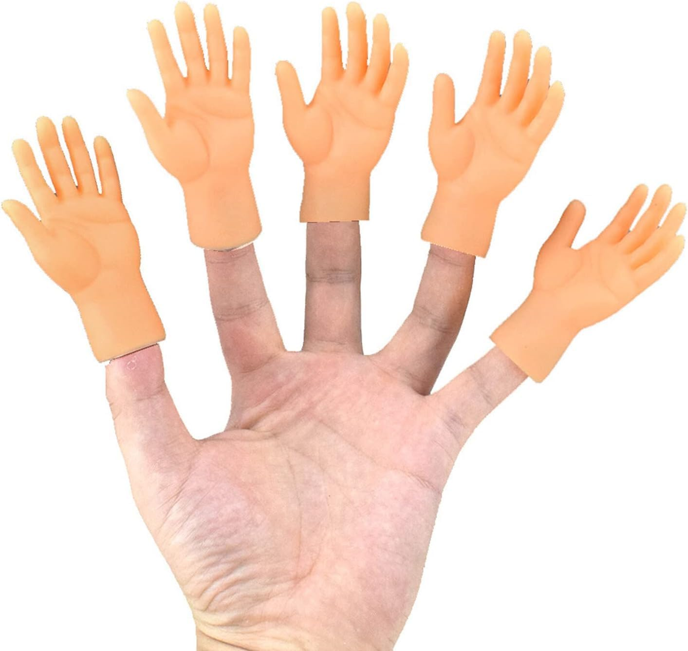 Tiny Hands Left & Right Hand Soft Touch PVC Plastic Hands Mini Finger Puppets Small Hands Model Toys for Parties Music Festivals Bar Nights