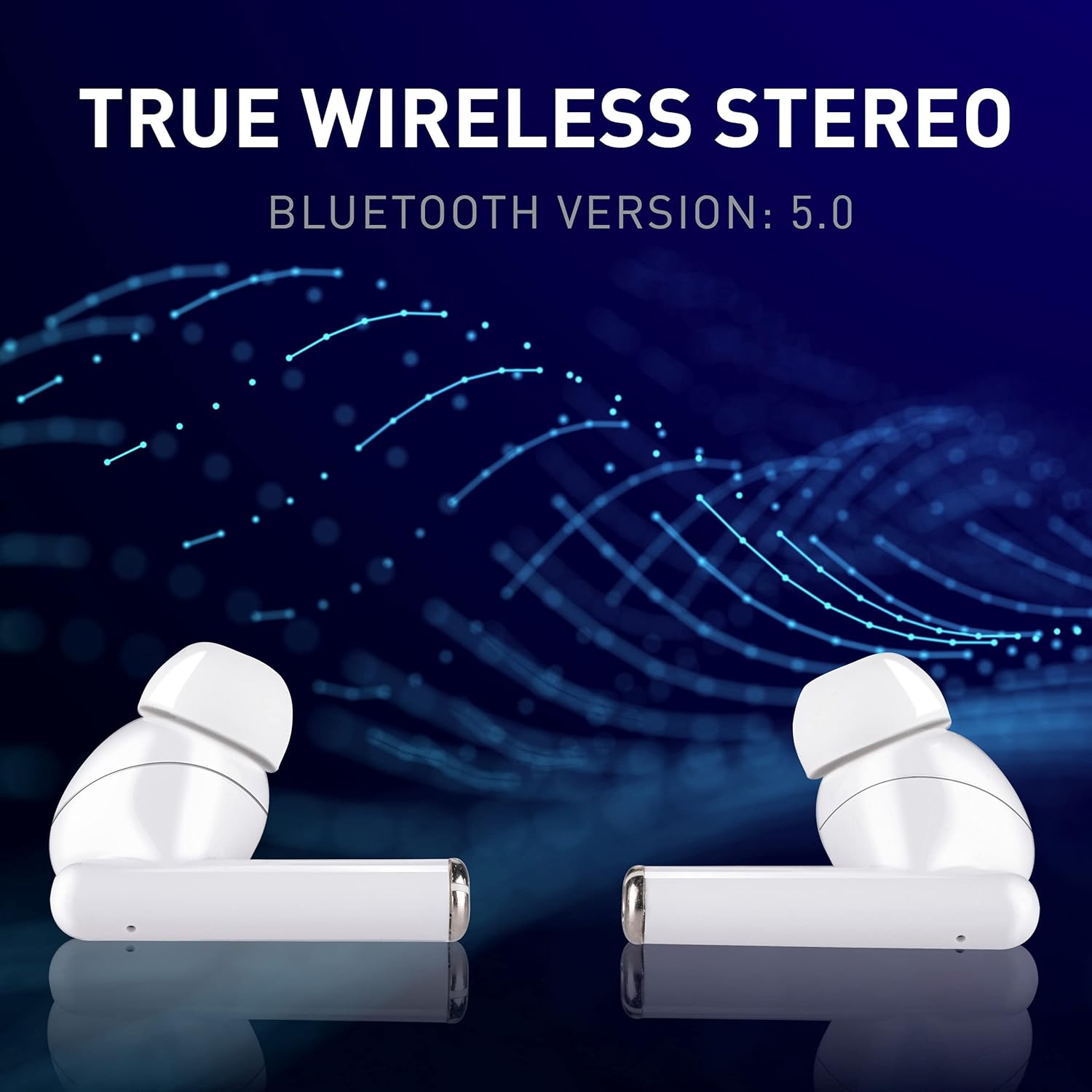 Grundig True Wireless Bluetooth Headphones - 5 Hours Playtime - USB C Charging Function - White image number 6