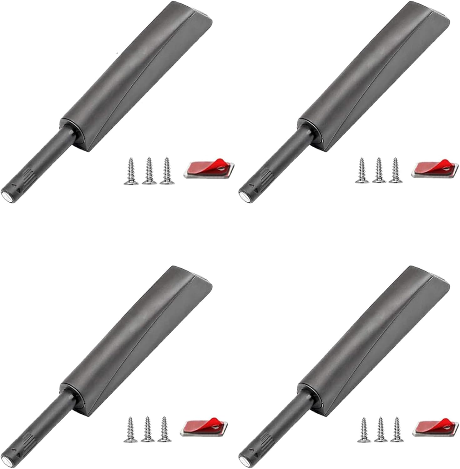 4Pcs Magnetic Push Latches for Cabinet Door, Cabinet Magnetic Latch with 2 Installation Methods, Magnetic Touch Latches for Closet, Cupboard, Wine, Cabinet, Drawer Sliding Door - Black image number 3