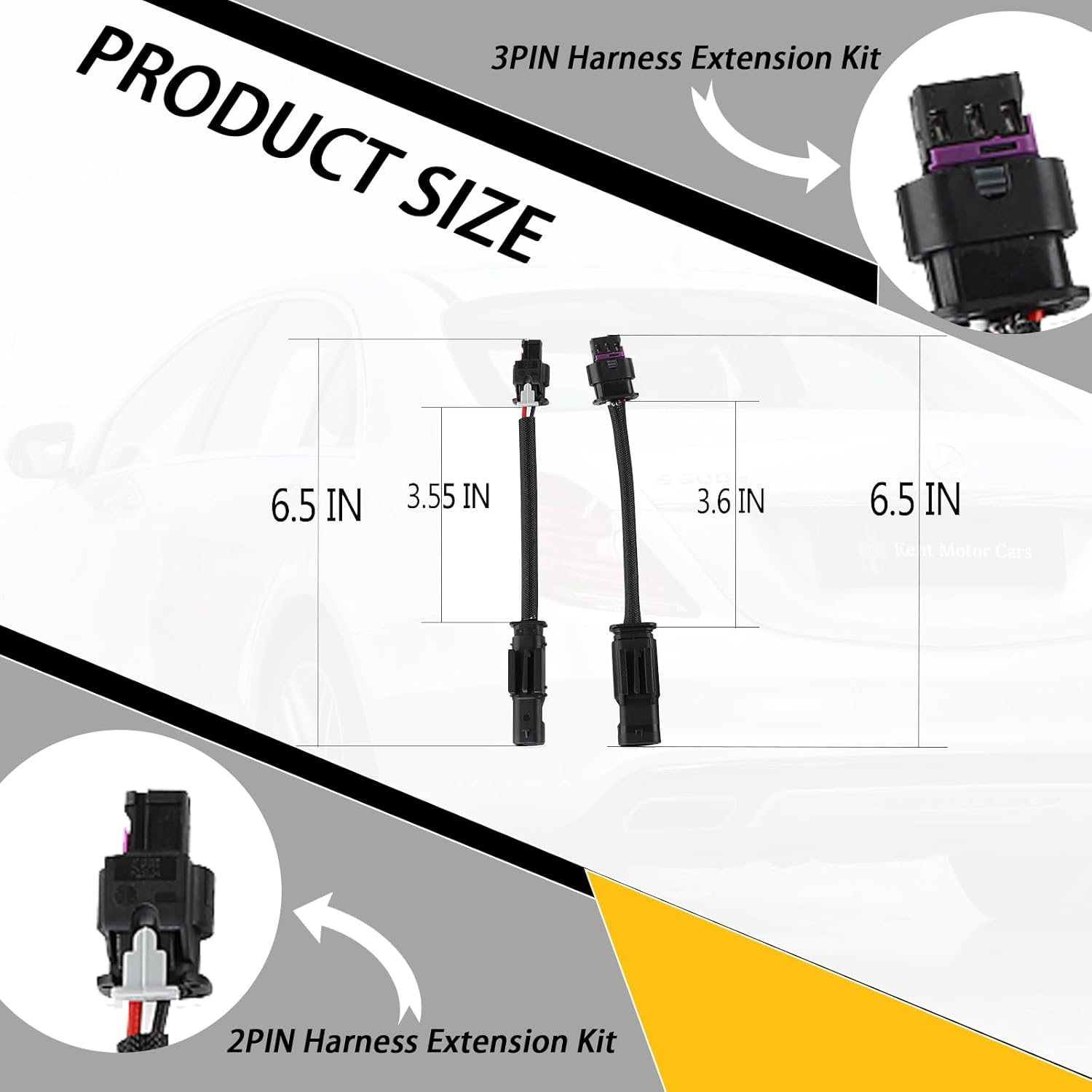 8PCS 3PIN & 2PIN Harness Extension Kit Compatible with Mercedes Benz 4.7L 2011-2020 Camshaft Adjuster Magnet Cam Position Connector Harness Extension M278 Cam (Replace #A276 156 07 90 A276 905) image number 2