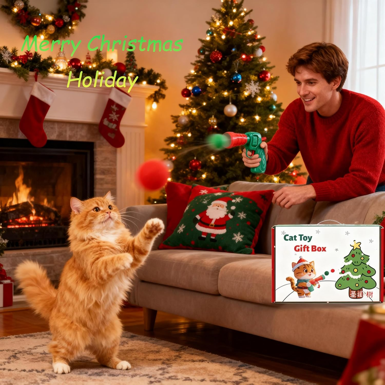 Cat Interactive Balls Launcher for Hours of Irresistible Fun, Brings Joy & Triggers Happy Purrs, Automatic Motion & 30 Plush Balls for a Thrilled, Playful Kitty image number 3