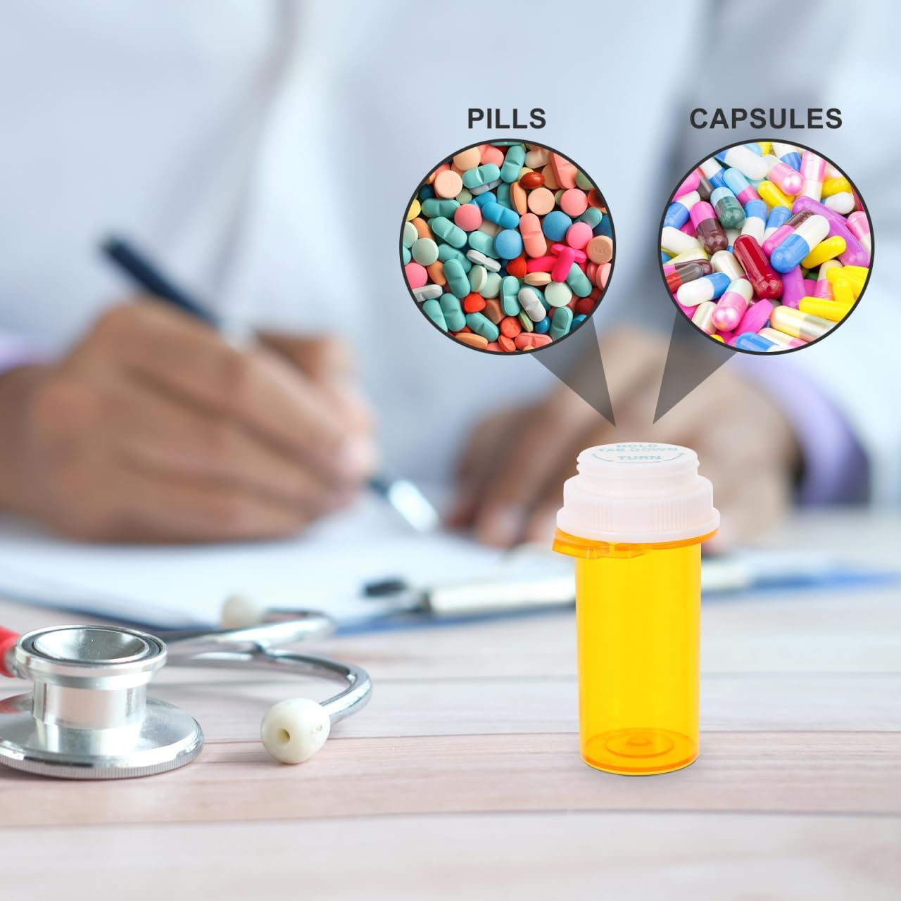 FOMIYES Portable Pill Bottle Storage Box 10Pcs Lightweight Plastic Pill Organizer for Travel and Daily Medication Reusable Sealed Containers with Large Capacity