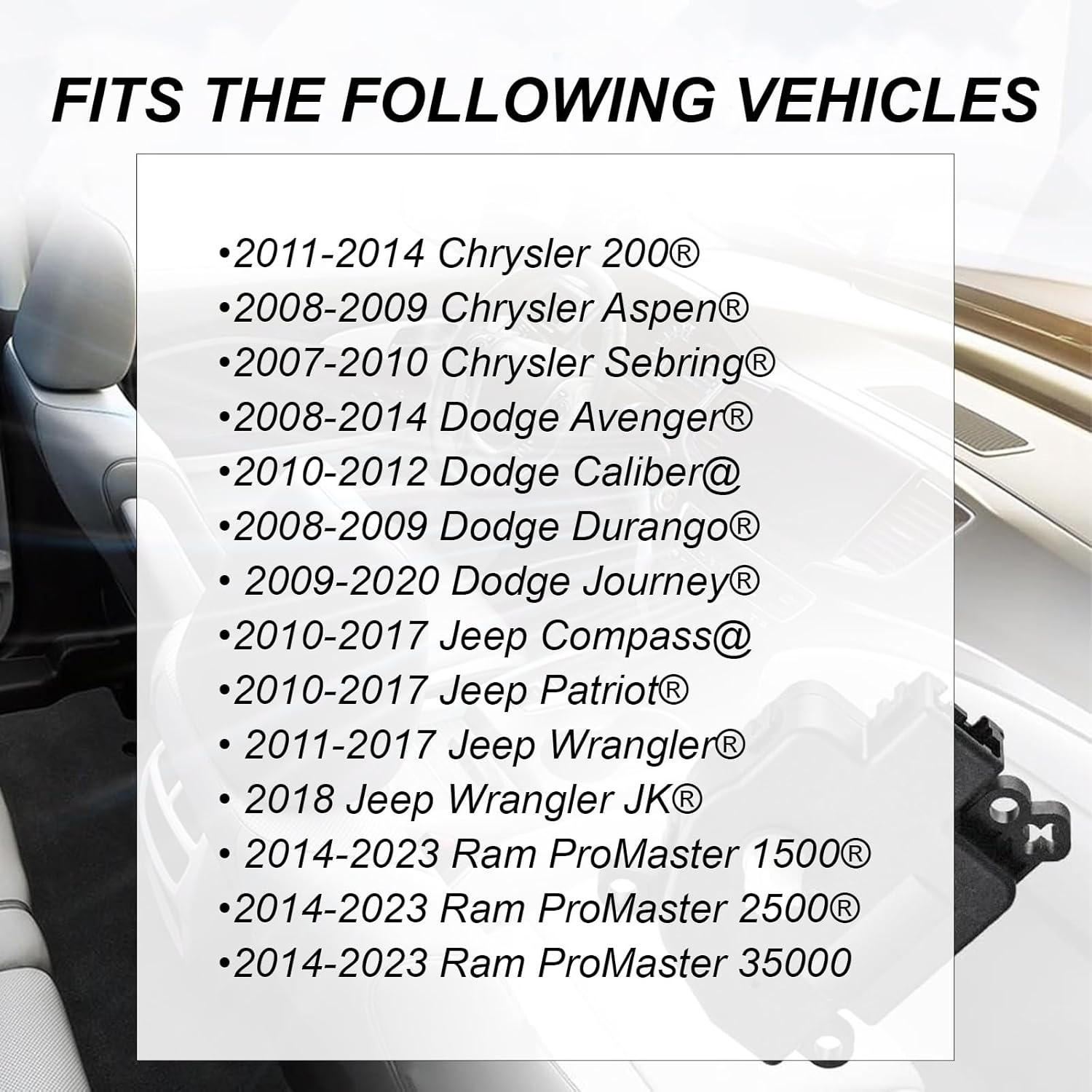 MAEZOE 604-029 HVAC Heater Blend Door Actuator, Compatible with Chrysler 200 Aspen Avenger Sebring, Dodge Caliber/Durango/Journey, Jeep Compass/Patriot/Wrangle, Ram Promaster Models image number 4