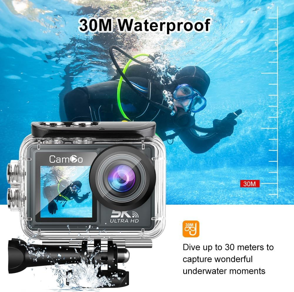 Camgo 5K 50MP Wifi Ultra HD Underwater Waterproof Camera 30M Sports Camcorder image number 2