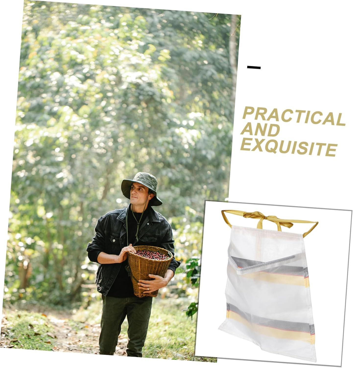 Mushroom Foraging Bag Garden Vegetable Apron for Easy Harvesting Spacious Pocket for Fruits Mushrooms Berries Convenient Waist-Hanging Design for Outdoor Enthusiasts