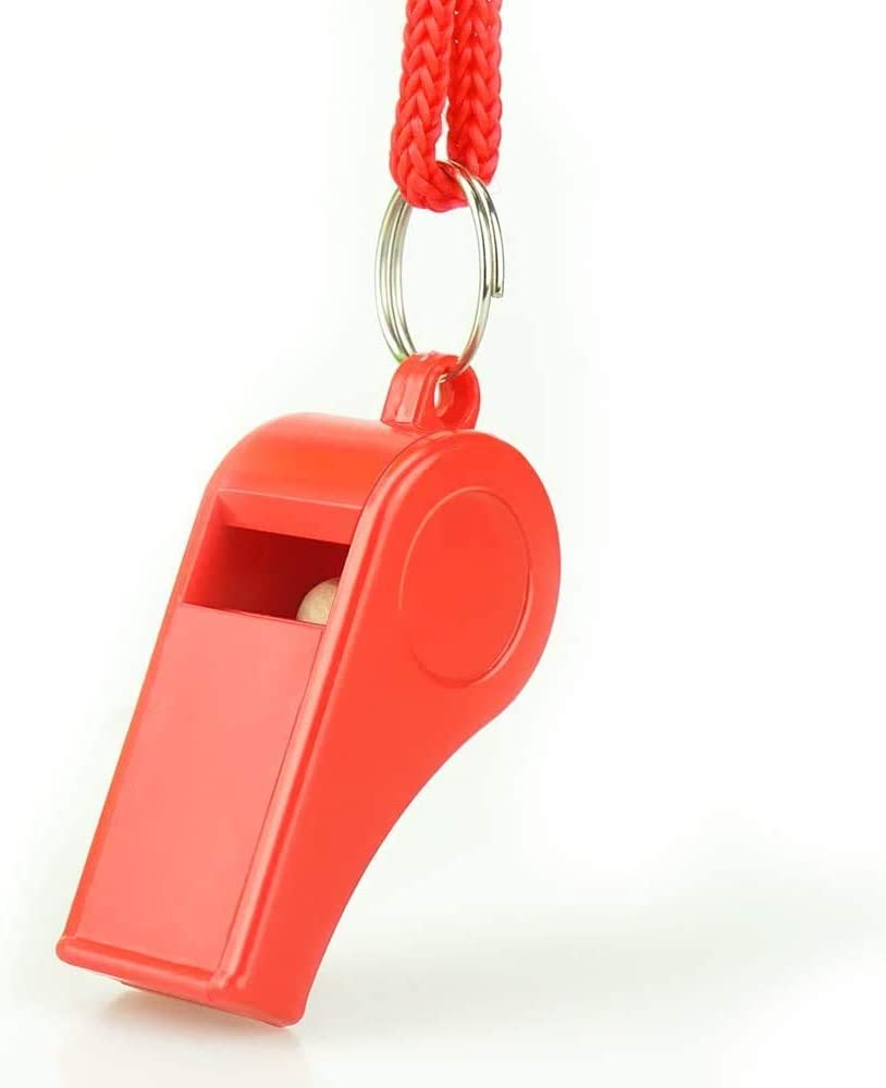 Whistle, Red Emergency Whistle with Lanyard, 2PCS Super Loud Plastic Whistles Perfect for Self-Defense, Lifeguard and Emergencies image number 1
