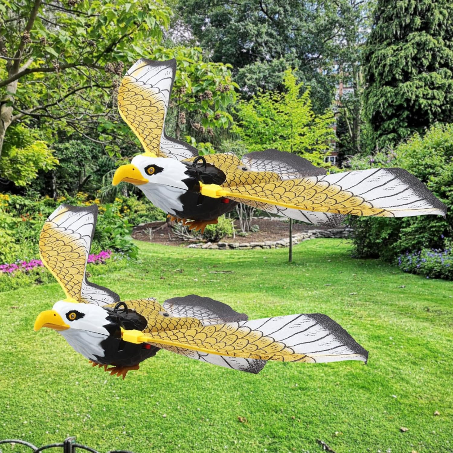 Birds Scaring Eagle Flying Kite - Fake Eagle Decoy - Realistic Pigeon Scarer Device, Flying Falcon Decoy, Outdoor Falcon Garden Decor image number 1