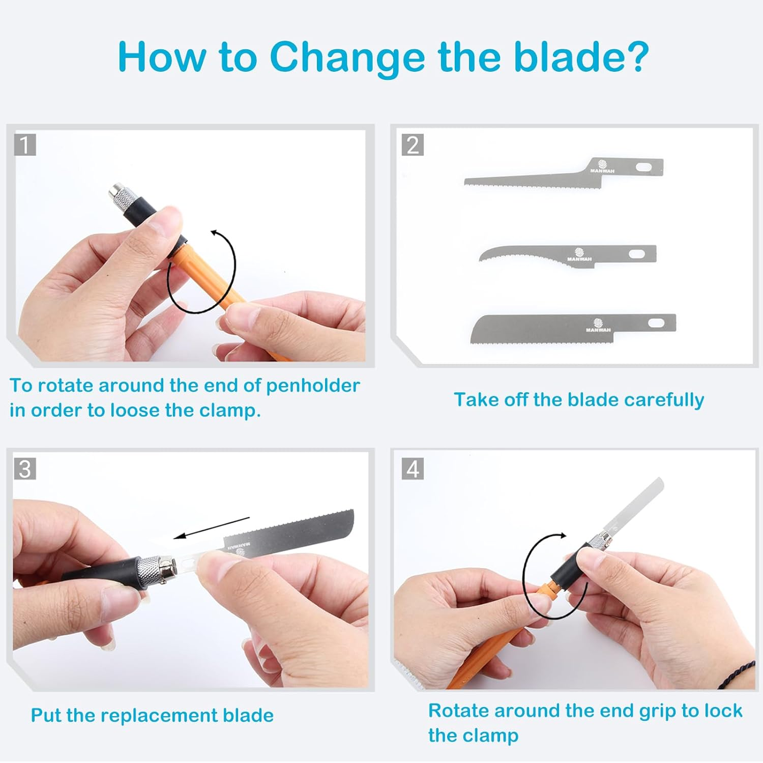 YUENTOEN Mini Hand Saw Model Tools, Modeling Knife Hacksaw Tool with 3 Pieces Craft Blades for Handcrafted, DIY Models and Other Fine Cutting image number 2