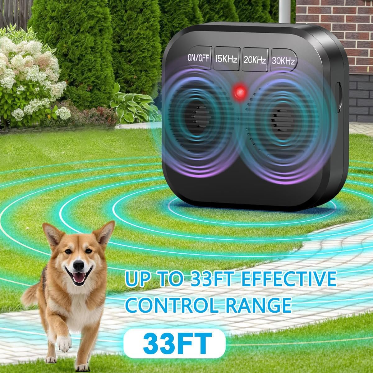 Ultrasonic anti Barking Device for Dogs, 33FT Range Bark Control Box with 3 Modes, Safe & Humane, Rechargeable Dog Bark Deterrent for Indoor & Outdoor Use image number 3