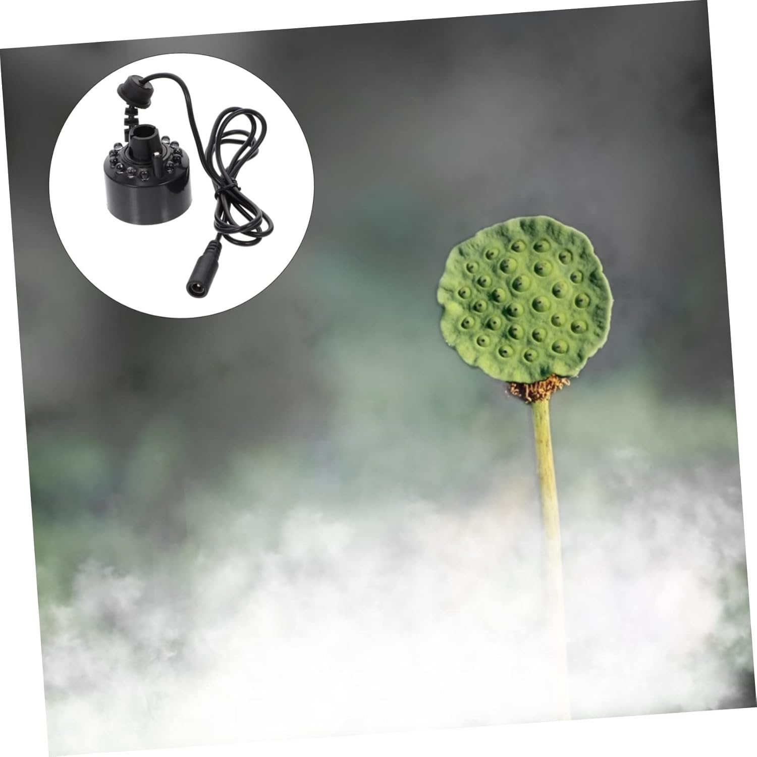 ULDIGI Mist Maker Fish Tank LED Mister Fogger Air Humidifier Lamp Fountains Fog Maker Humidifying and Cooling for Indoor Fountain Water Feature Office Plug and Play