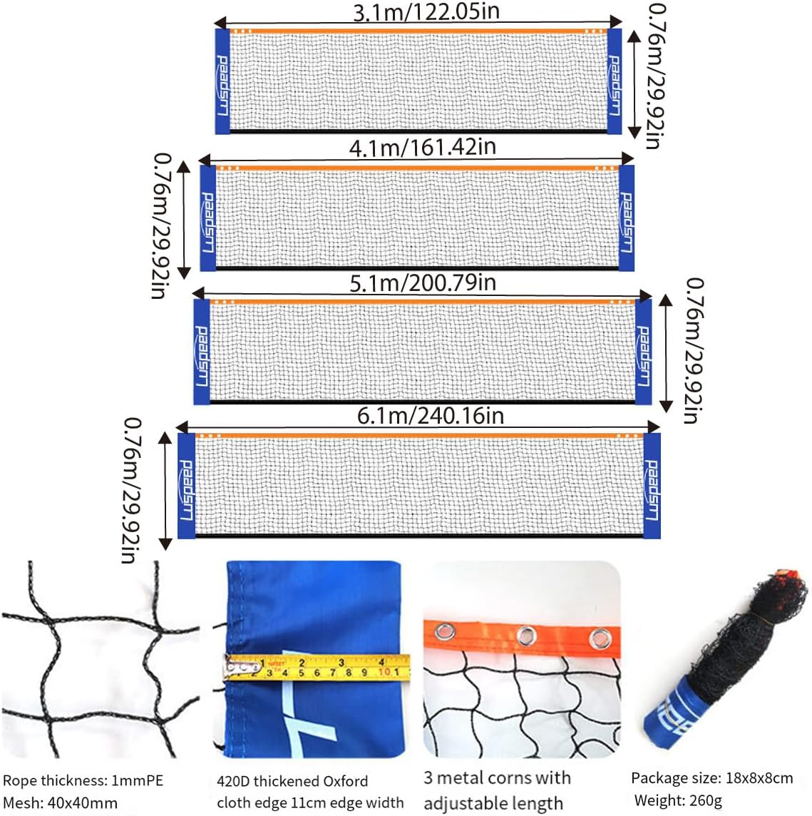 AIMALL Portable Badminton Rack - Simple Standard Outdoor Game Net, Adjustable Height, Multi-Purpose, Lightweight and Mobile image number 4