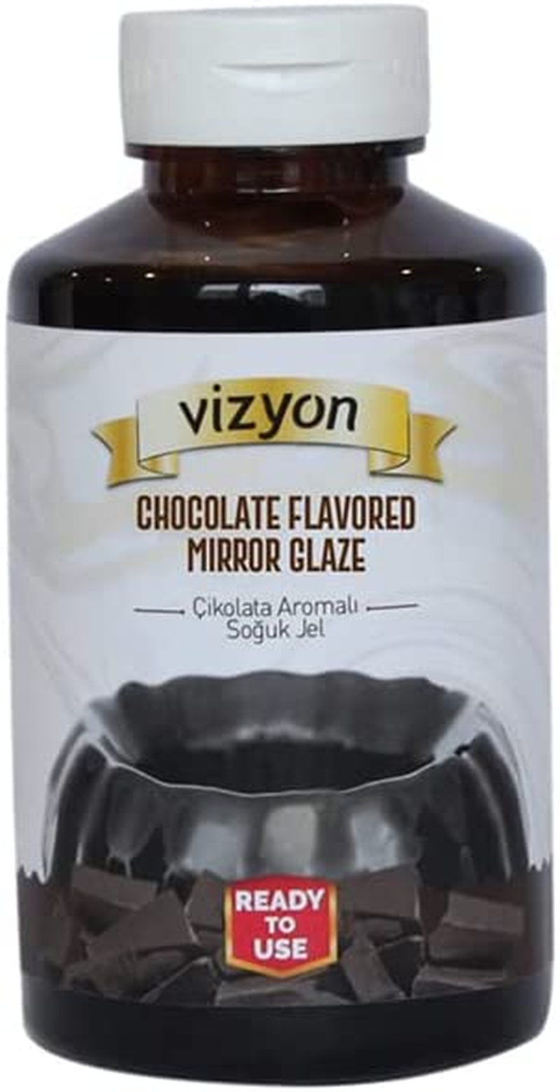 Vizyon Ready to Use Glamour Mirror Glaze 500 G, Raspberry