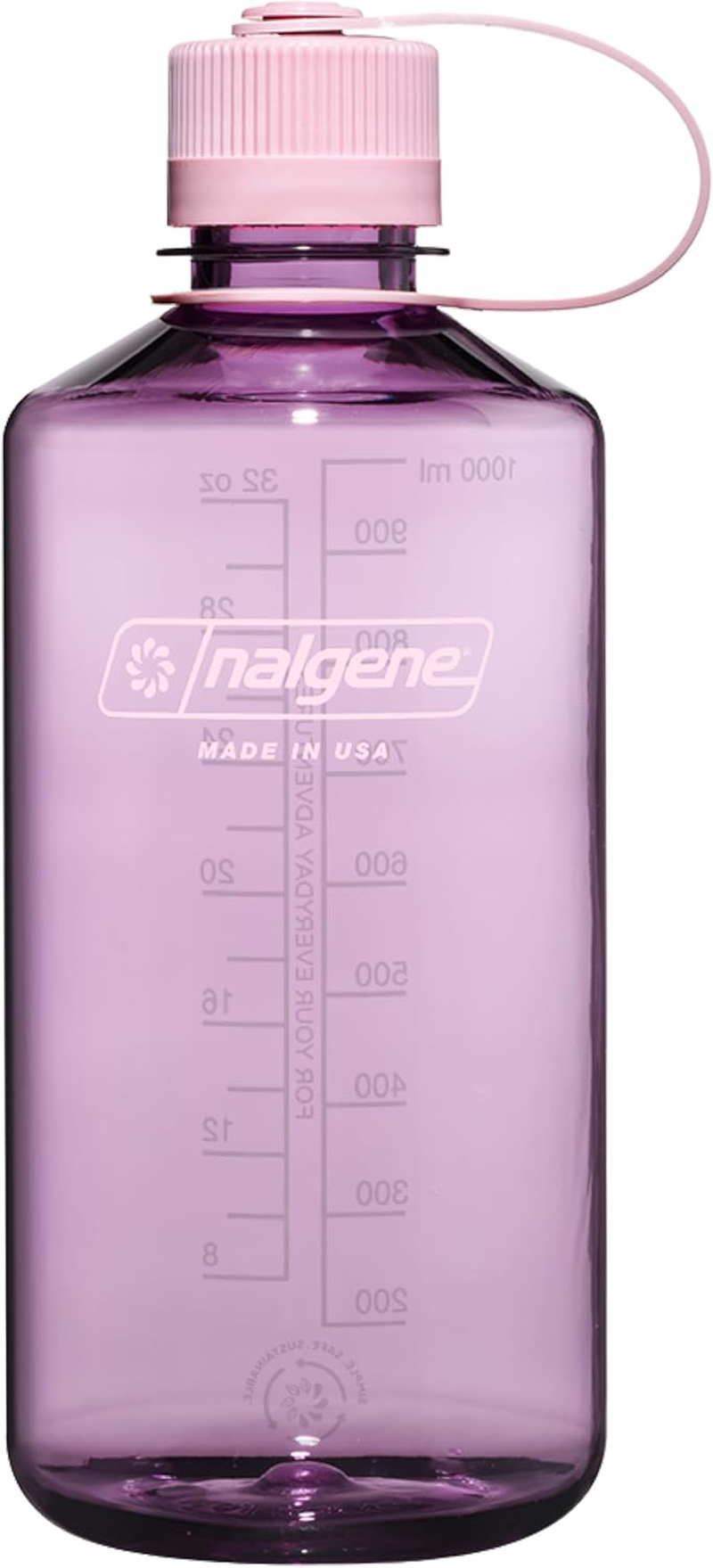 Nalgene Sustain Tritan Bpa-Free Water Bottle Made with Material Derived from 50% Plastic Waste, 32 OZ, Narrow Mouth, Cherry Blossom