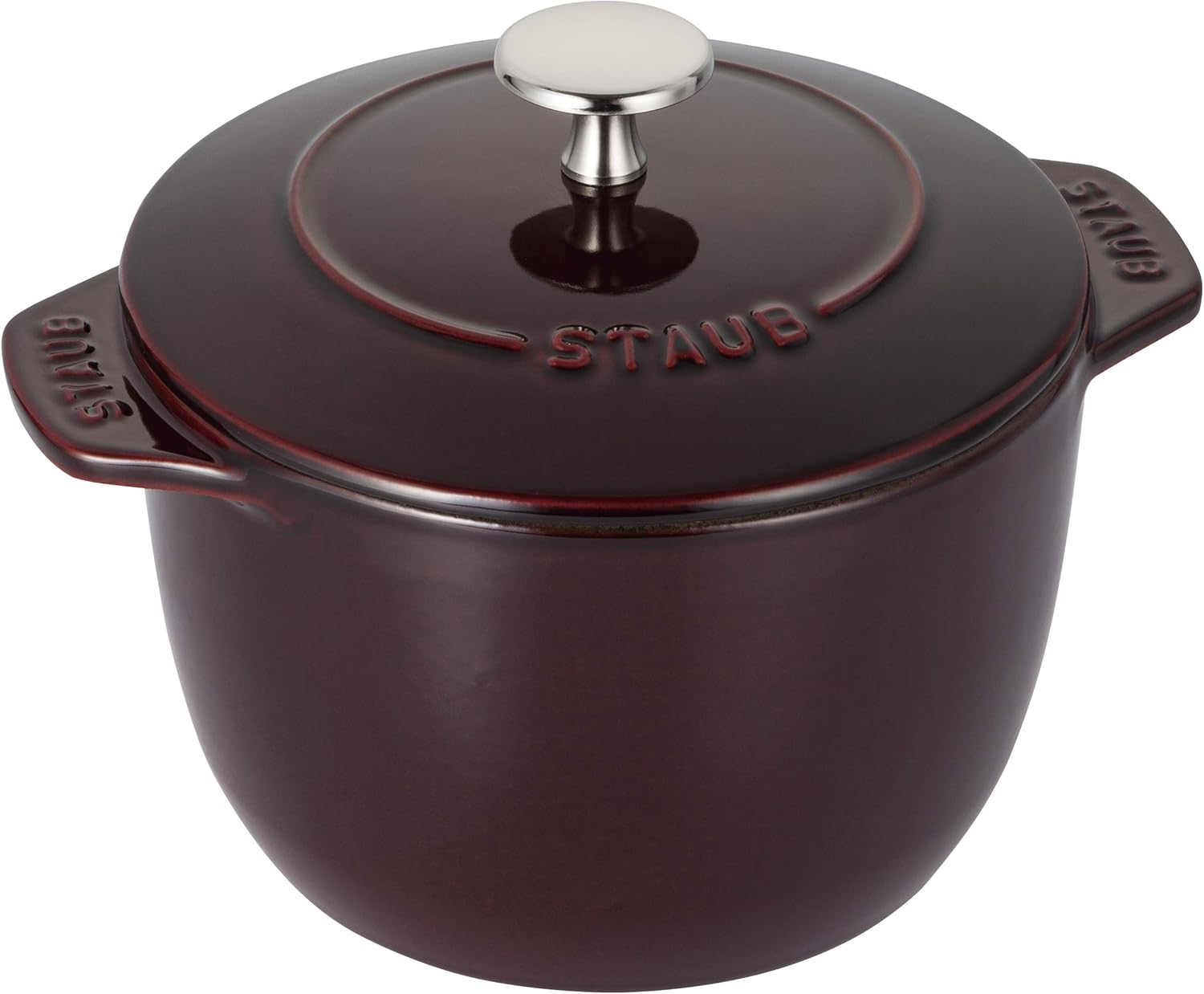 Staub La Cocotte De Gohan 40511-561 La Cocotte De Gohan Grenadine Red, M, 6.3 Inches (16 Cm), Rice Pot, 2 Pieces, Cast Iron, Induction Compatible, Rice Cooker image number 2