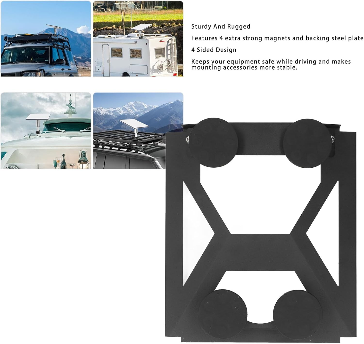 Mini Car Mount, Mini Sunroof Suction Cup Mount, Roof Mounting Kit for Car and Sunroofs, 4 Powerful Magnets, Support up to 200 Pounds, Alloy Steel for RV image number 4