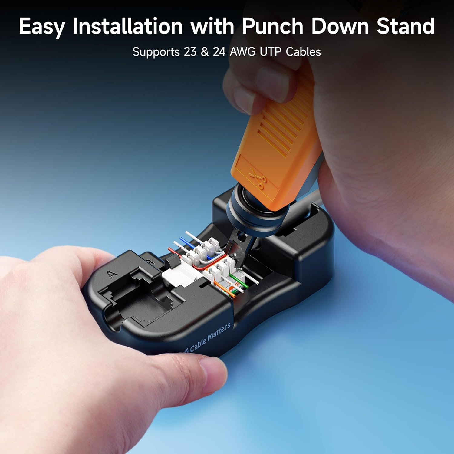 Cable Matters [UL Listed] 25-Pack 10Gbps Cat6 Keystone Jacks, RJ45 Keystone Jack, Ethernet Modular Jack in White with Punch-Down Stand for Patch Panel and Wall Plate image number 4