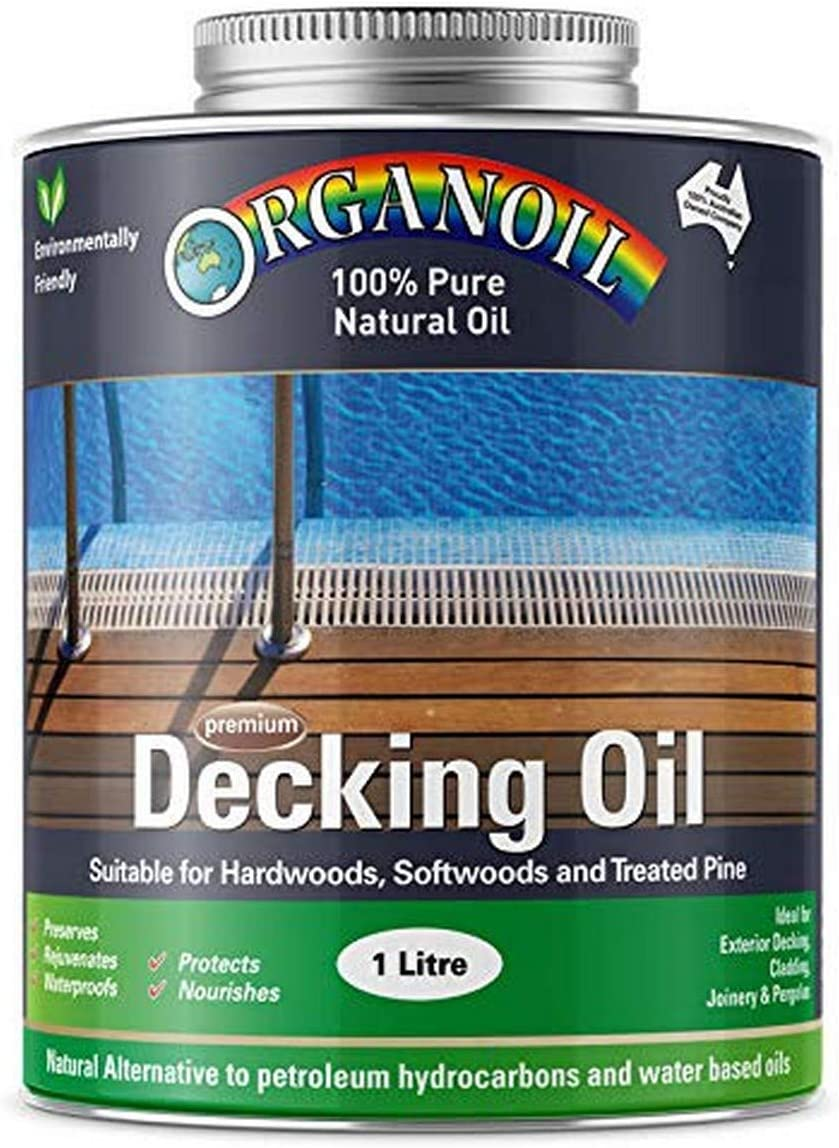 Organoil Pure Natural Plant Tung Oil Decking Oil Red 1L