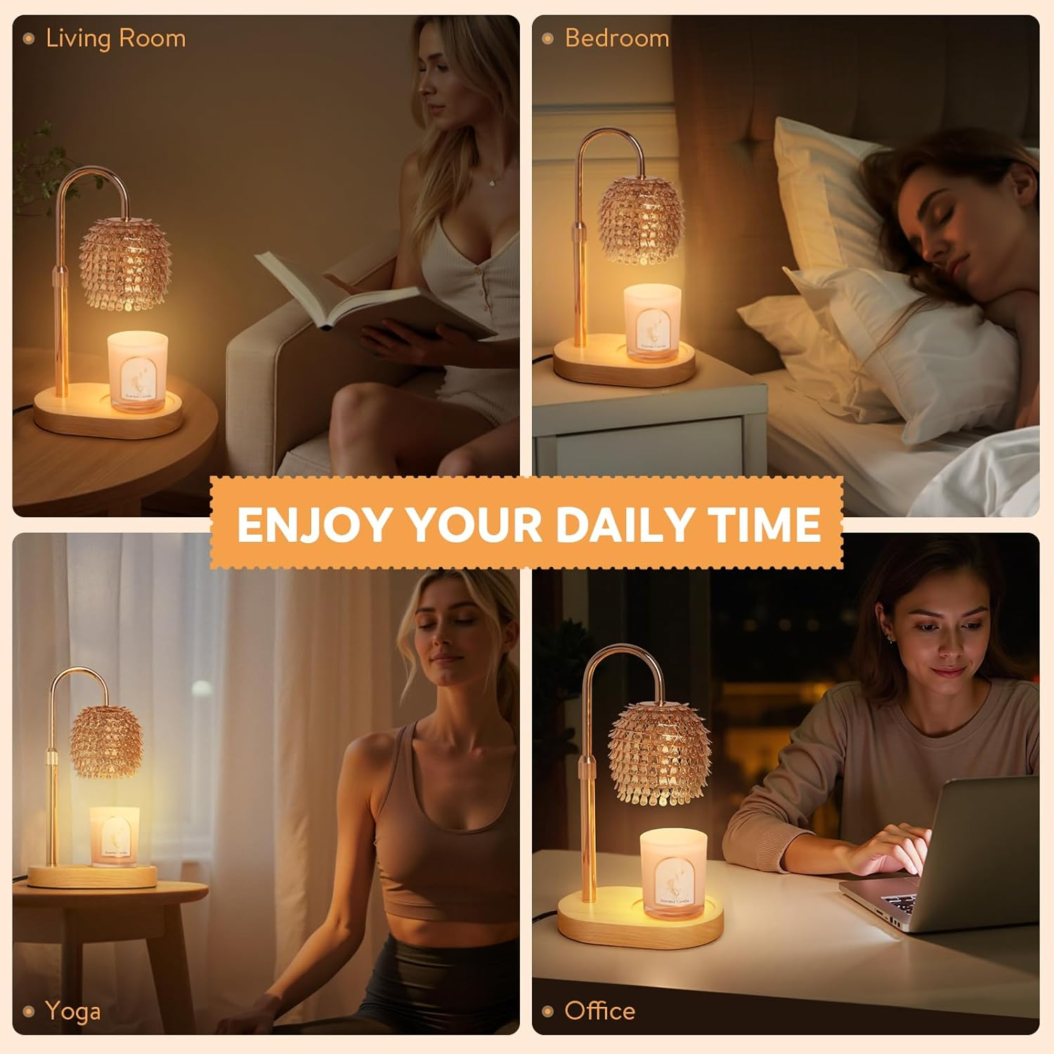 SHARE&CARE Candle Warmer Lamp with Timer Dimmable, Adjustable Height, House Warming Gifts New Home Room Decor, Birthday Gifts for Women Mom, Wax Warmer Lamp for Jar Candles image number 5