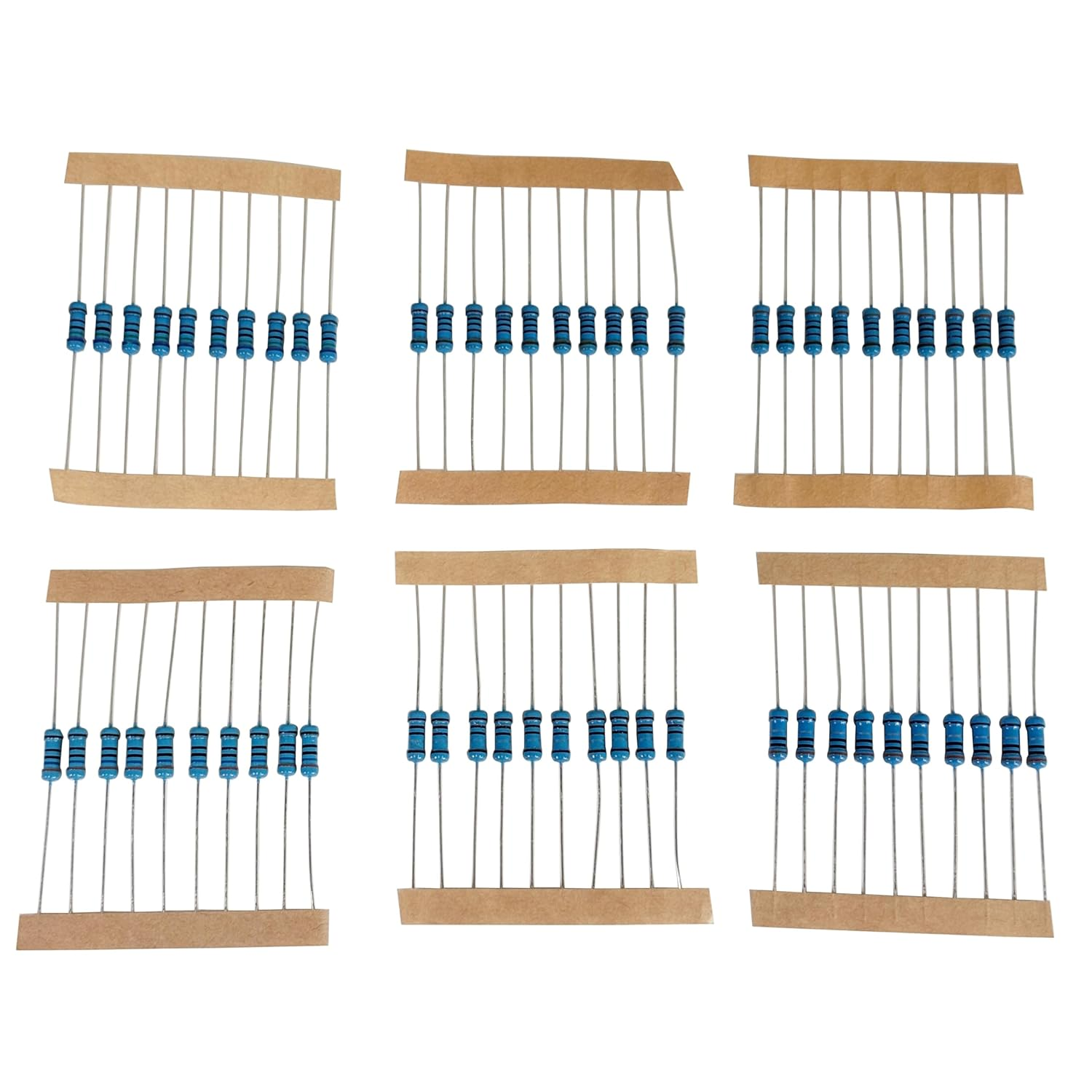150 Values 1500 Piece Resistor Kit 1/2W &plusmn;1%, 1 Ohm -10M Ohm Metal Film Resistor Assortment Kit image number 1
