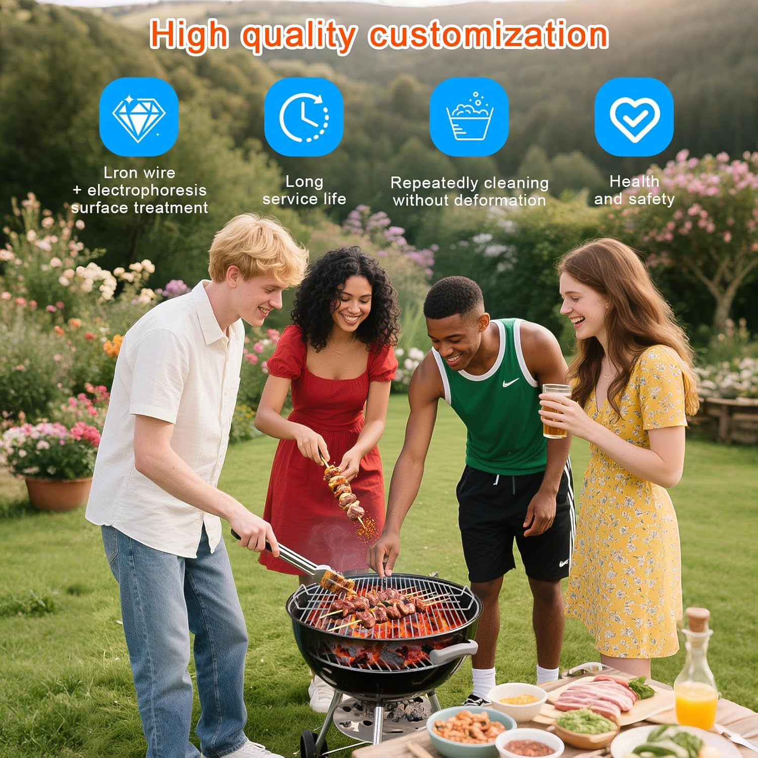 Coolbird 17 Inches Replacement Charcoal Grates for Weber 7441, Fits Various Weber 22" Charcoal Grill Models image number 3