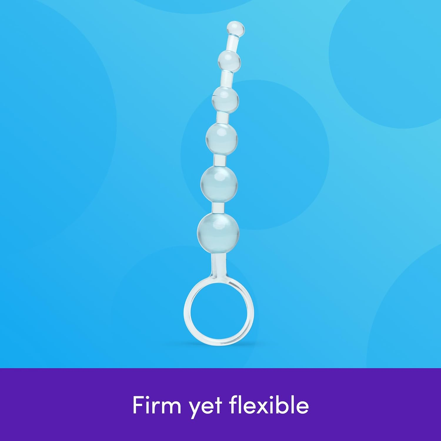 Lovehoney Blue Anal Beads String with Finger Loop - Smooth and Flexible PVC - Beginner Friendly - Graduated Sizes - 6 Inch image number 7