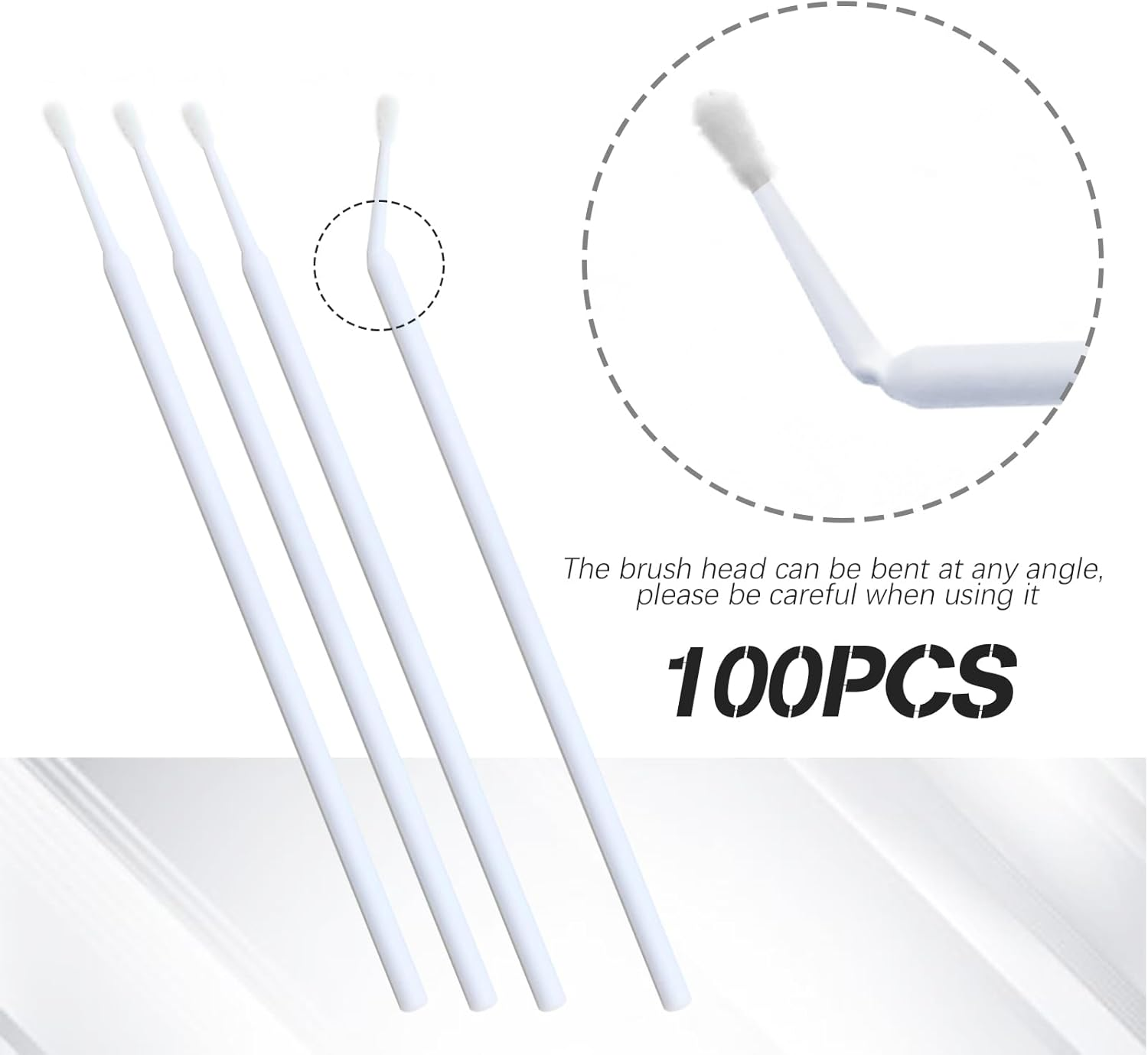 Touch up Paint Brushes for Automotive Paint Chip Repair Disposable Micro Applicators 1.2MM White 100PCS - White image number 2