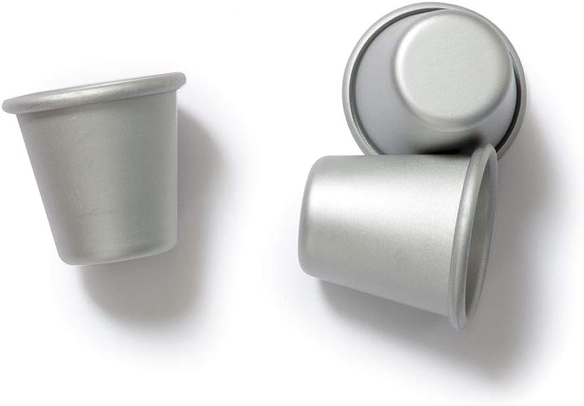 DECORA 10 Anodized Aluminum Baba' Mould &Oslash; 3 X 2 X H 3,5 Cm, Alluminio Anodizzato, Silver, 3 X 2 X 3.5 Cm