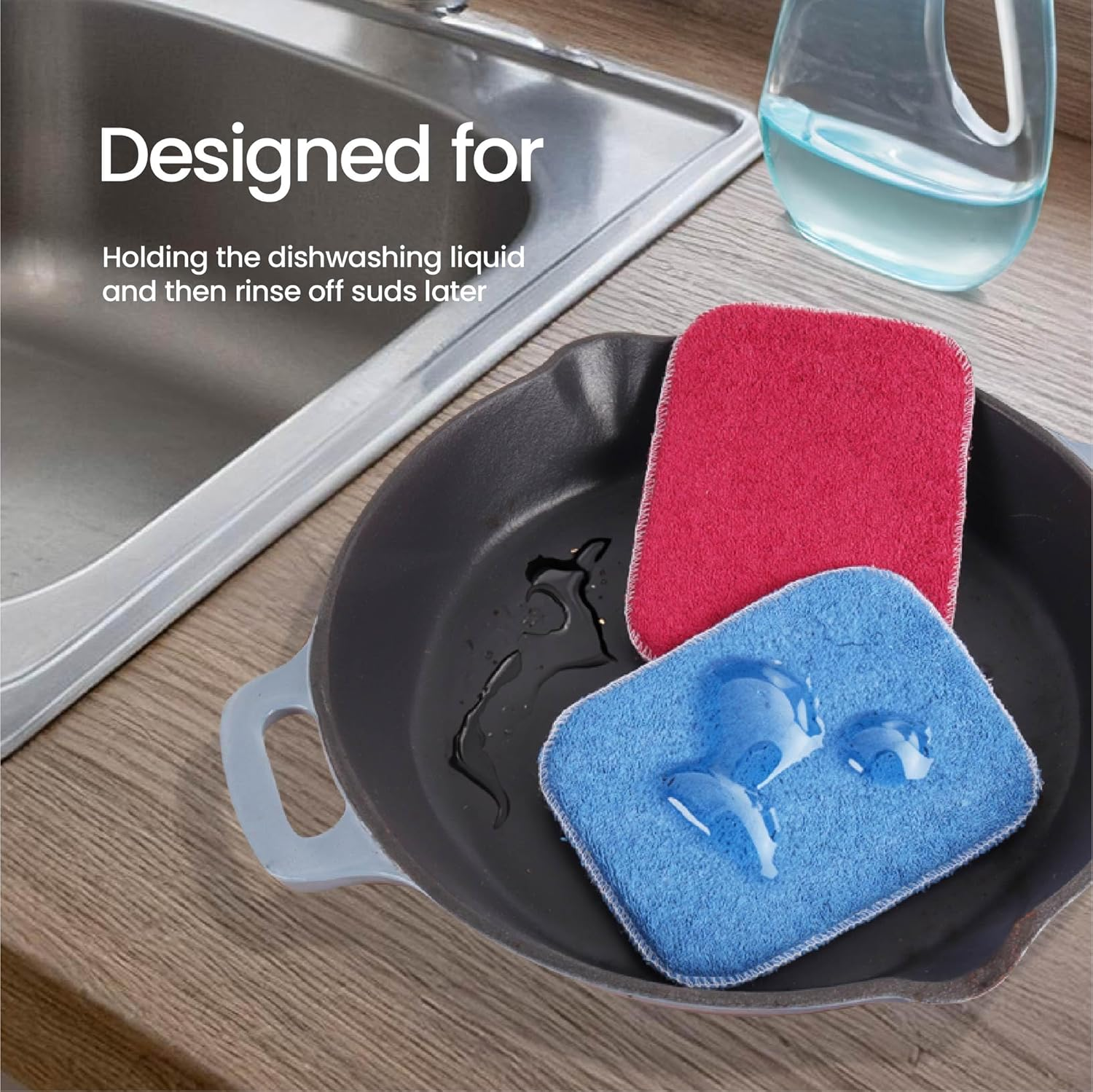 White Magic Eco Basics Cotton Foam Pot Scrubber 2-Packs image number 1