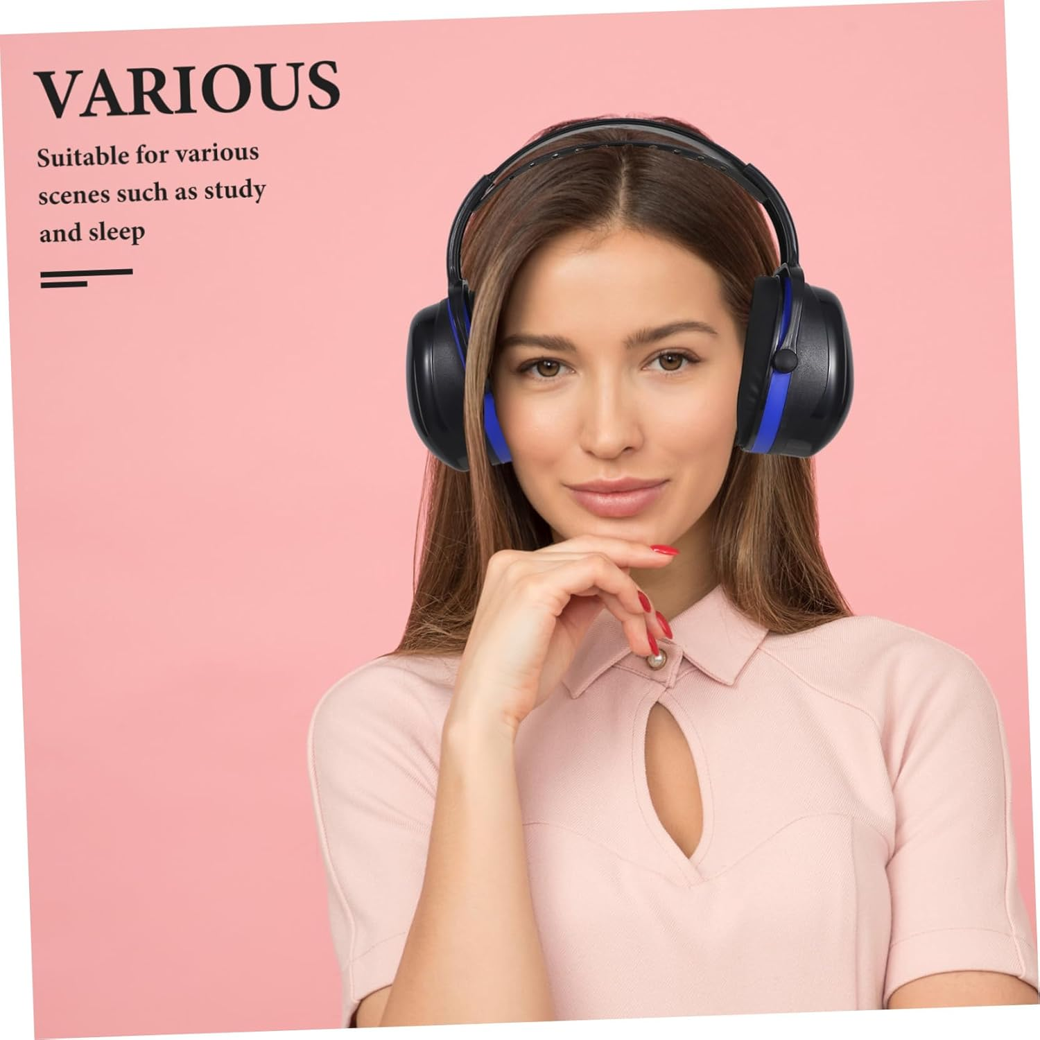 SEWACC Adjustable Noise Cancelling Ear Muffs over Ear Hearing Protection for Workshops Construction and Shooting Lightweight Comfortable Sound Headphones for Noise Reduction image number 6