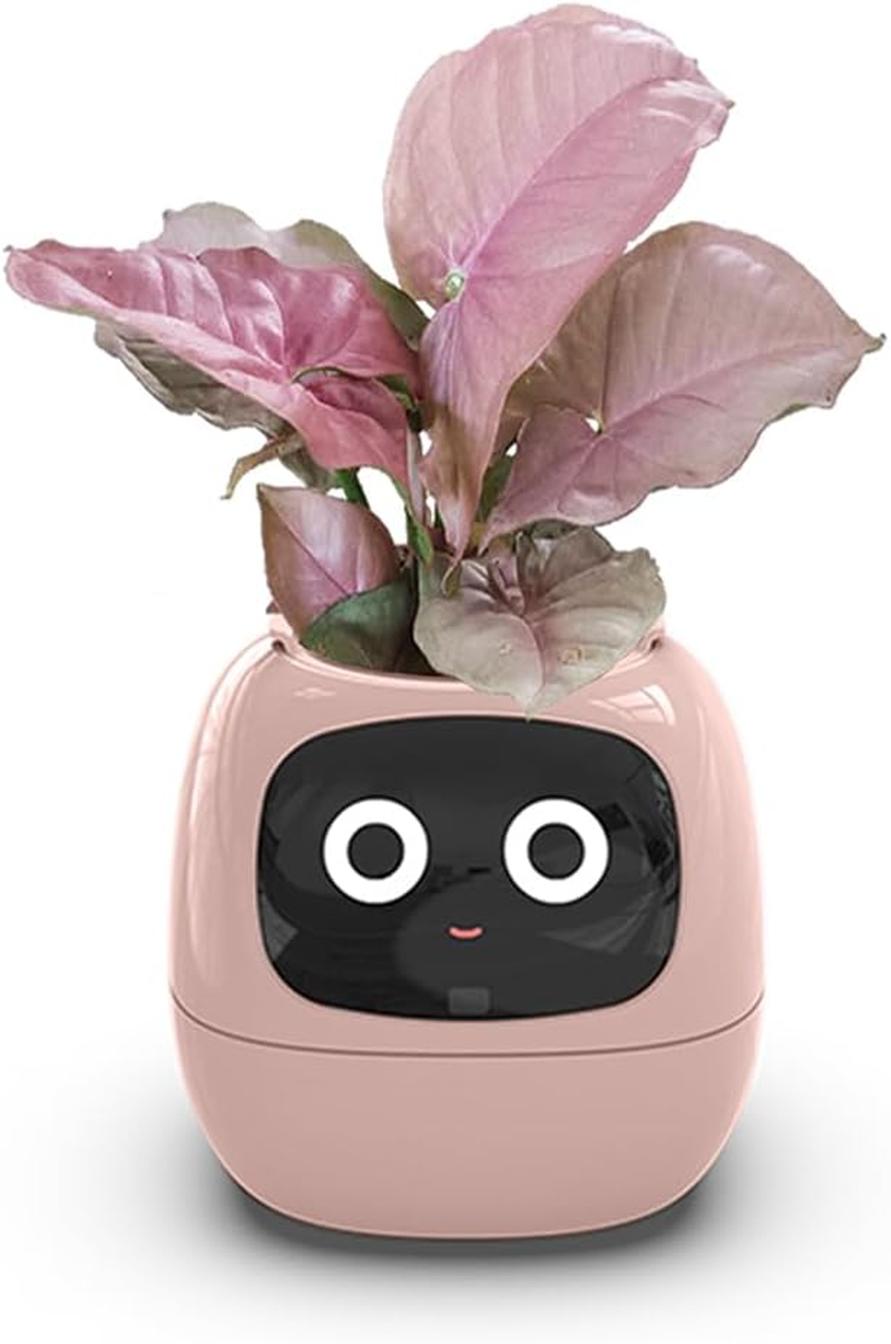 Smart Flowerpot with AI Planter, Multiple Expressions, 7 Sensors, and Chips - Intelligent Pet Planter for Easy and Fun Plant Raising in Living Room (Green, Plant-Free)