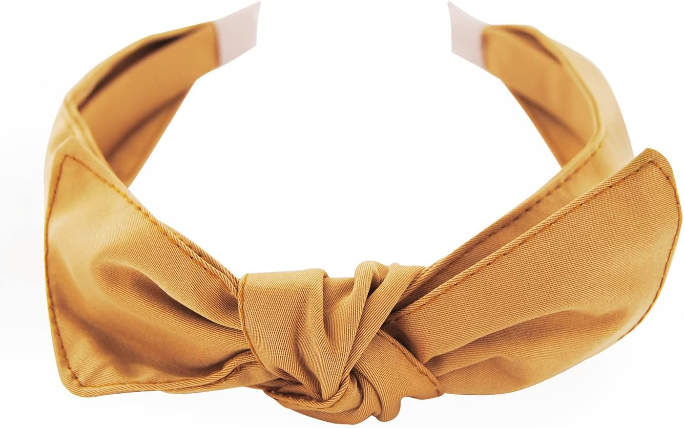 Axy HRS1B Headband with Bow 13 Cm X 4.5 Cm Made of Shiny Fabric Hair Band Vintage Hairband Headband Headband (Black)