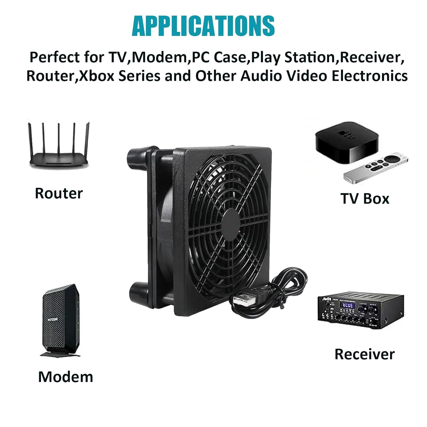 DIANN 2Pcs 120Mm Computer PC Fan USB Powered Fans 120X25Mm Computer Cooling Fan for Desktop, Laptop, Refrigerator, Power Inverter, Server image number 5