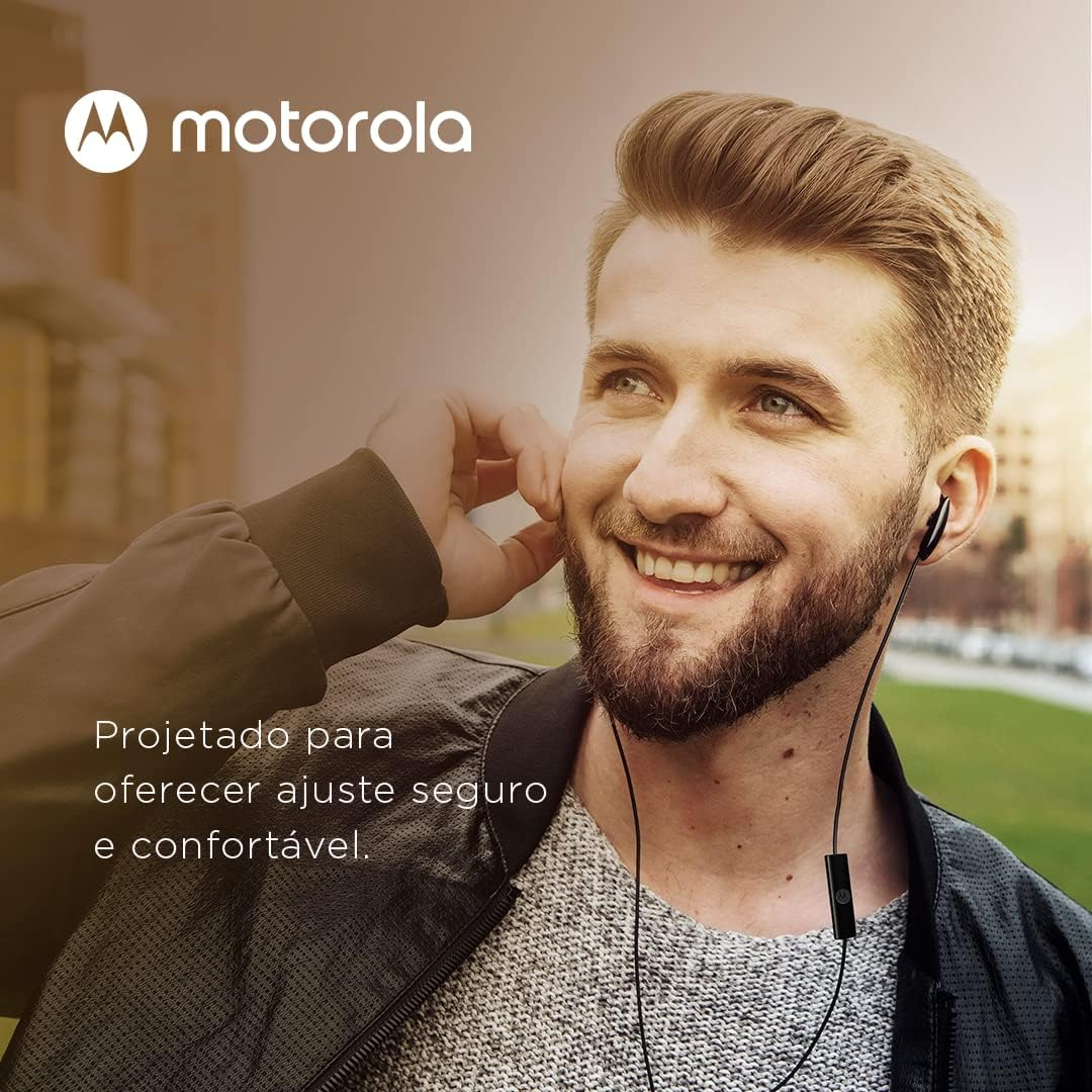 Motorola Earbuds 105 Earphone, anti Noise with Mic - Black