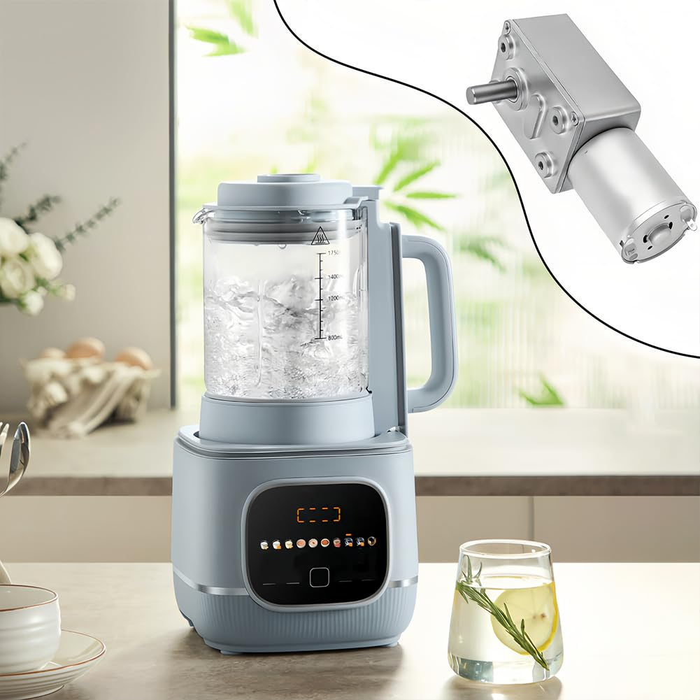 Joyzan Worm Geared Motor, Dc 12V Gear Box Motor Reversible High Torque Electric Motor Electric Drive Reduction Motor for Windows Door Opener and Miniature Winch (6RPM)