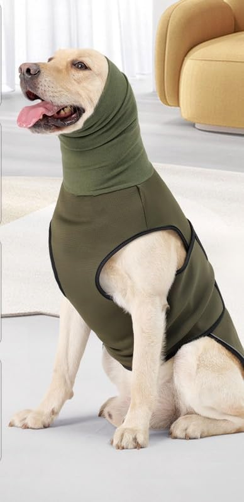 Dog Anxiety Jacket, Dog Thunder Jacket, Dog Anxiety Sedation Hoodie Medium, Used for Fireworks, Thunder, Separation, Dog Hoodie for Noise Blocking and Ear Protection (Army Green, M) image number 2