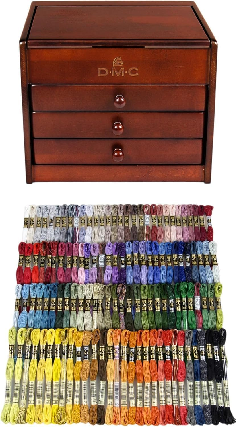 DMC VINTAGE CHEST 3 DRAWERS 120 SKEINS-22X27X22CM image number 1