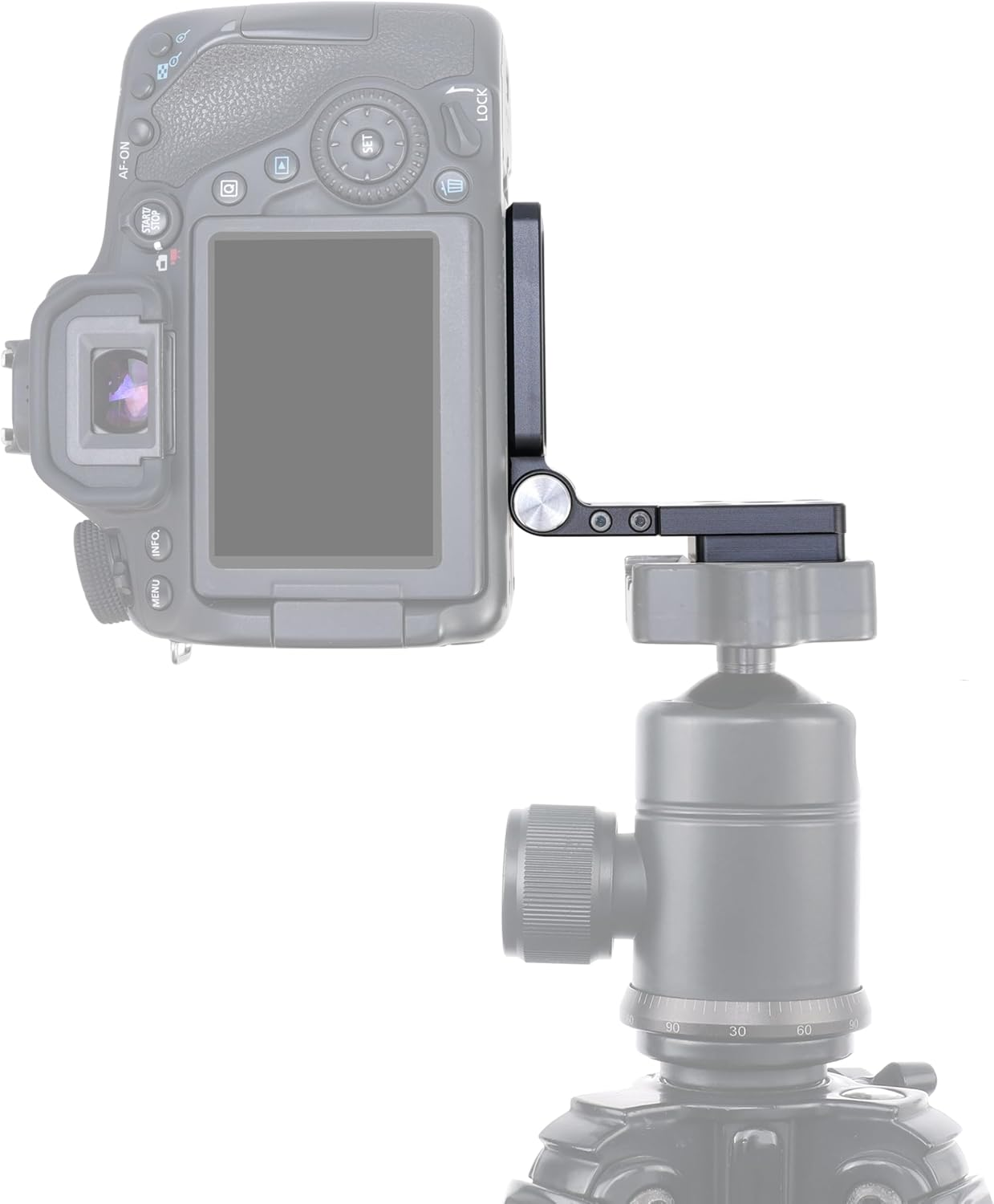 FOTGA Foldable L-Shaped Quick Release Plate, Universal Vertical/Horizontal Recording Camera L Bracket, 90&deg; Adjustable Aluminium Tripod Plate with Arca & 1/4" 3/8" Thread (110G, 3Kg Load Capacity) image number 4