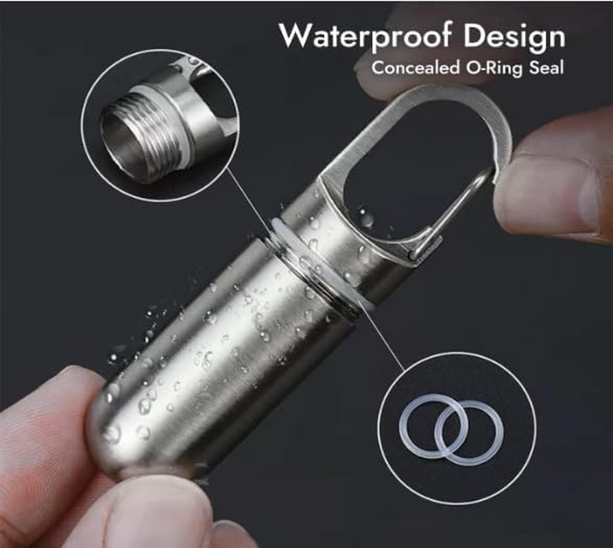 Pill Holder with Carabiner Style Clip, Aluminum Pill Fob Keychain, Portable Pill Box (Mini) image number 4